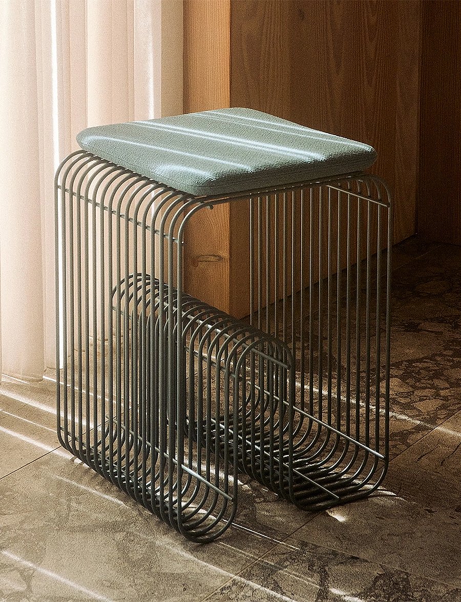 AYTM - CURVA stool - hocker & bänke - dusty blue - 0