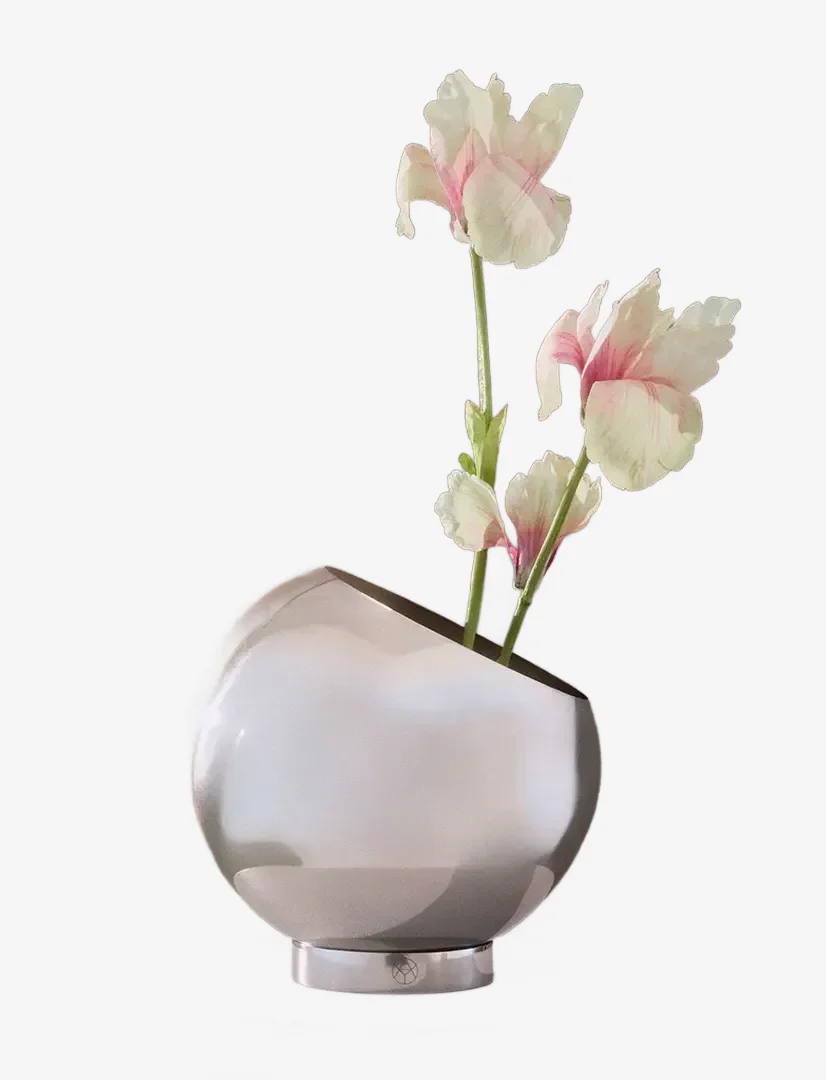 AYTM - GLOBE flowerpot - vazonai - silver - 1