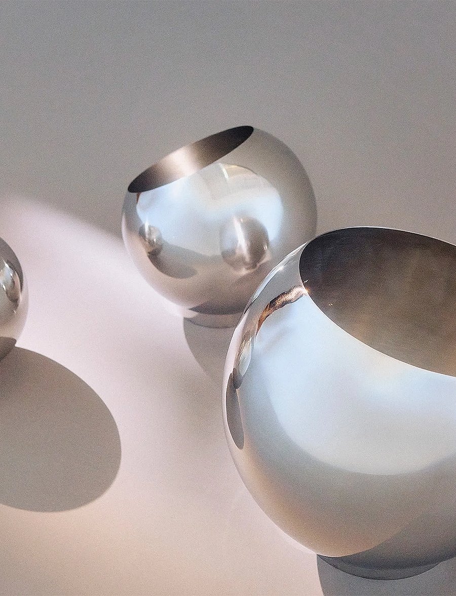AYTM - GLOBE flowerpot - lillepotid - silver - 2