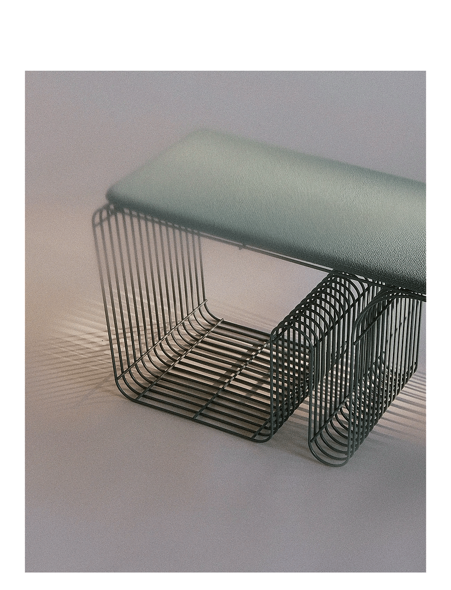 AYTM - CURVA bench - hocker & bänke - dusty blue - 3