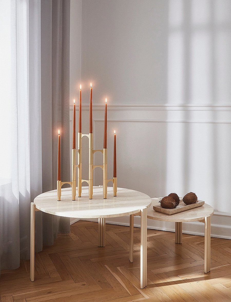 AYTM - COMPONO candleholder set/3 - kerzenhalter & kerzenständer - gold - 5