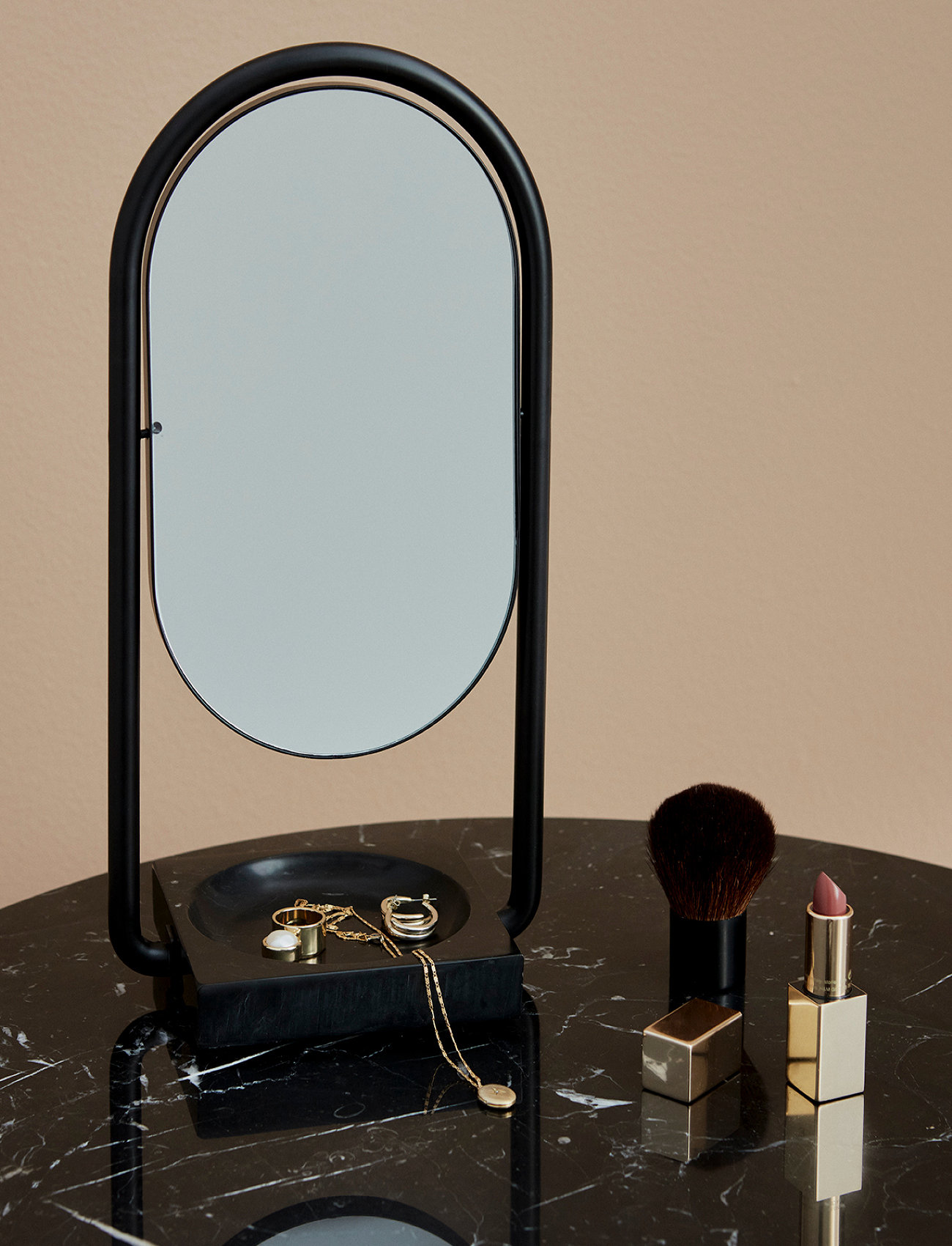 AYTM - ANGUI table mirror - Ümmargused peeglid - black/black - 1