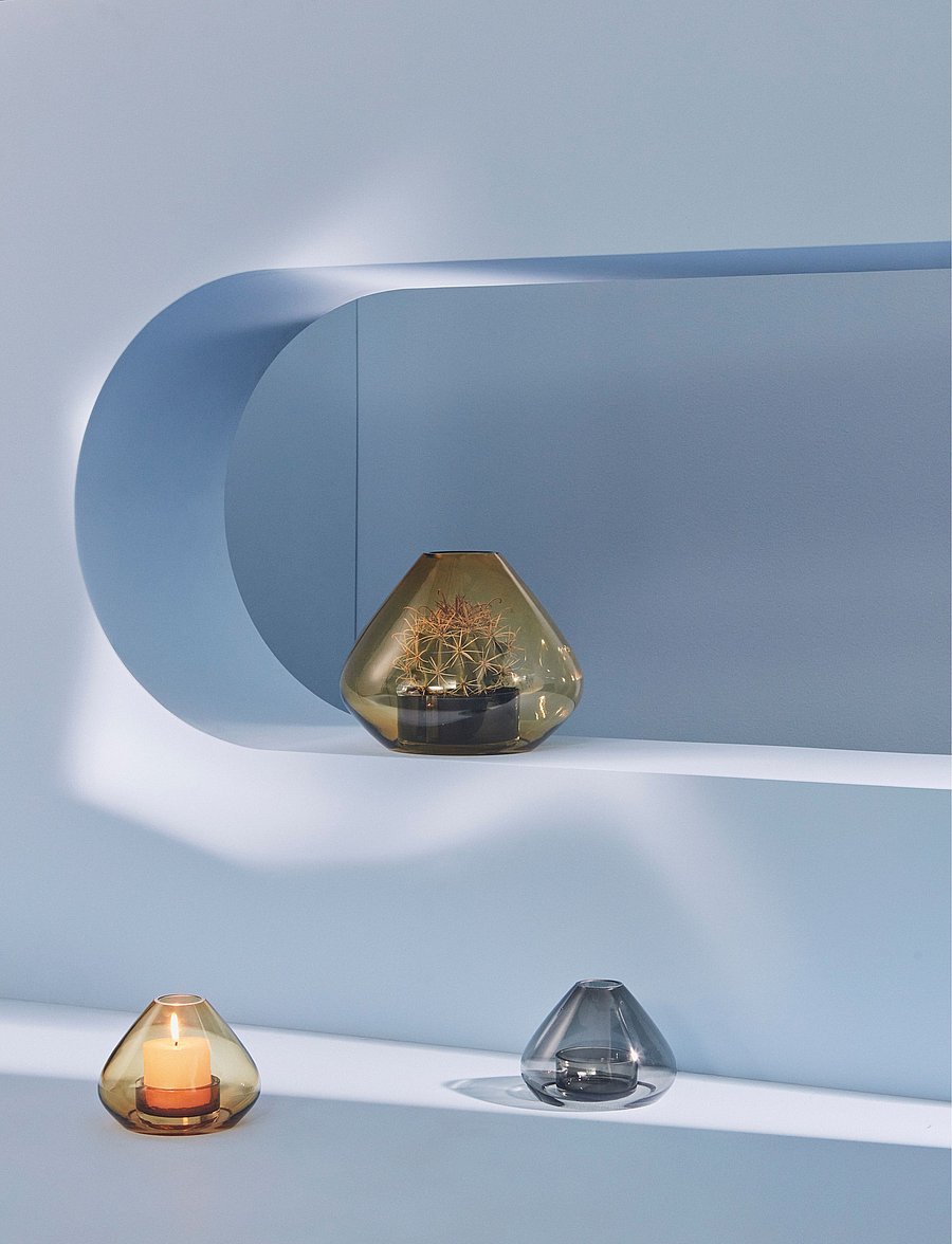 AYTM - UNO lantern/vase - teeküünlahoidjad - amber - 1