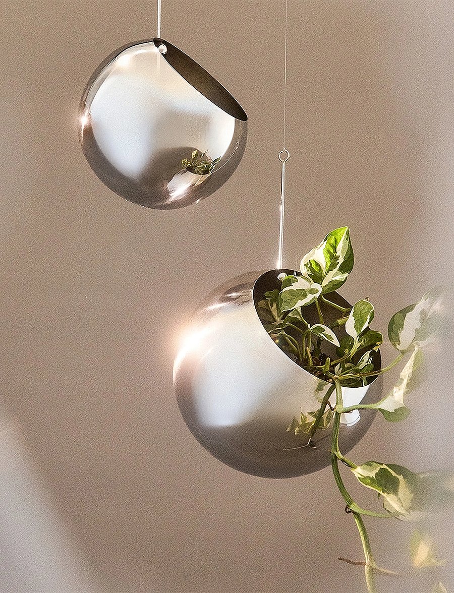 AYTM - GLOBE hanging flowerpot - blumentöpfe - silver - 0