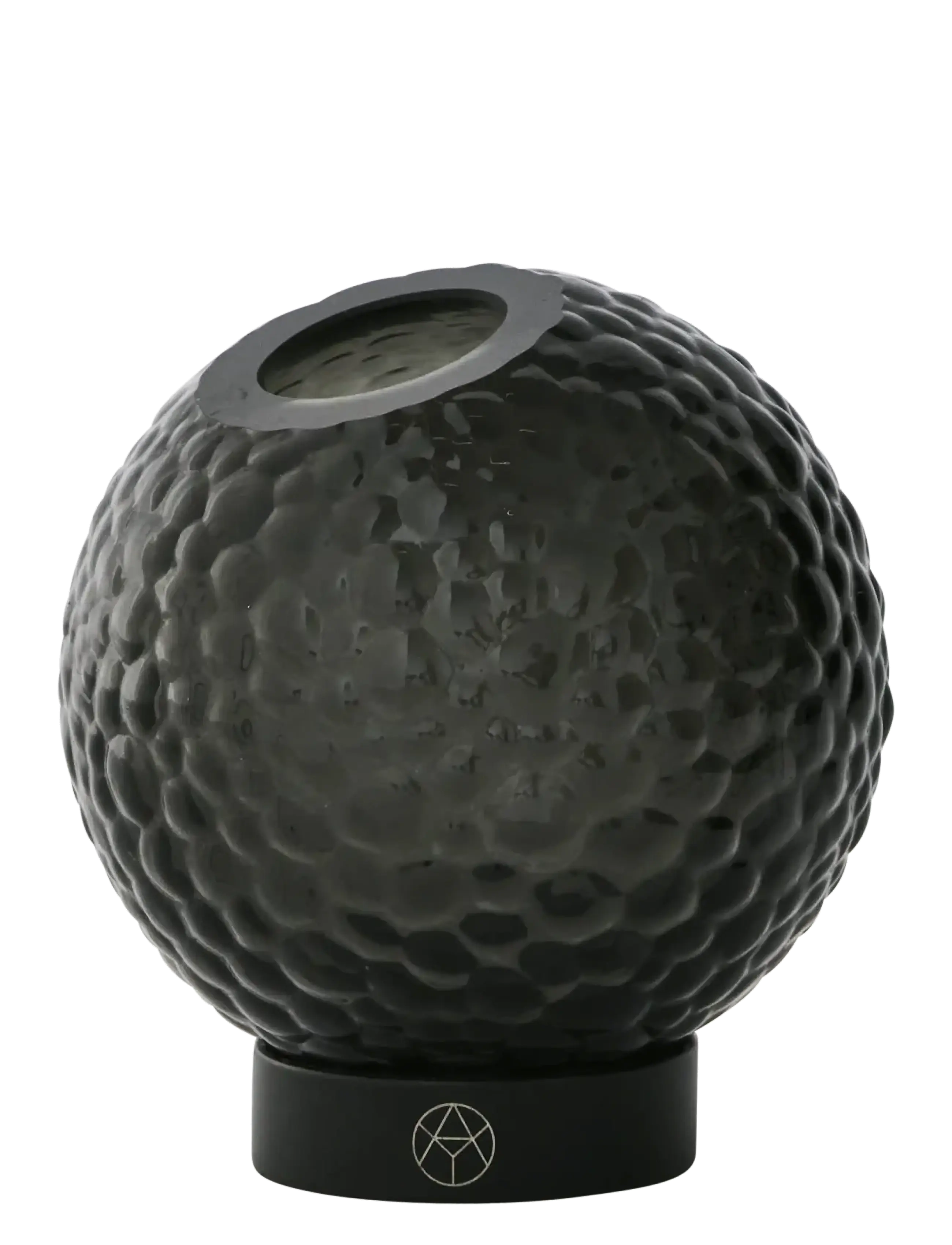 AYTM Globe Bubbles Vase Med Holder, Cylindervase, Sort, Str: Ø10XH10CM