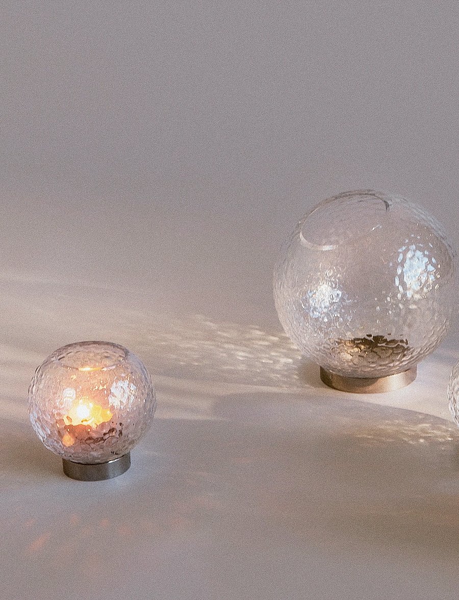 AYTM - GLOBE BUBBLES tealight w. stand - vasen - clear - 0