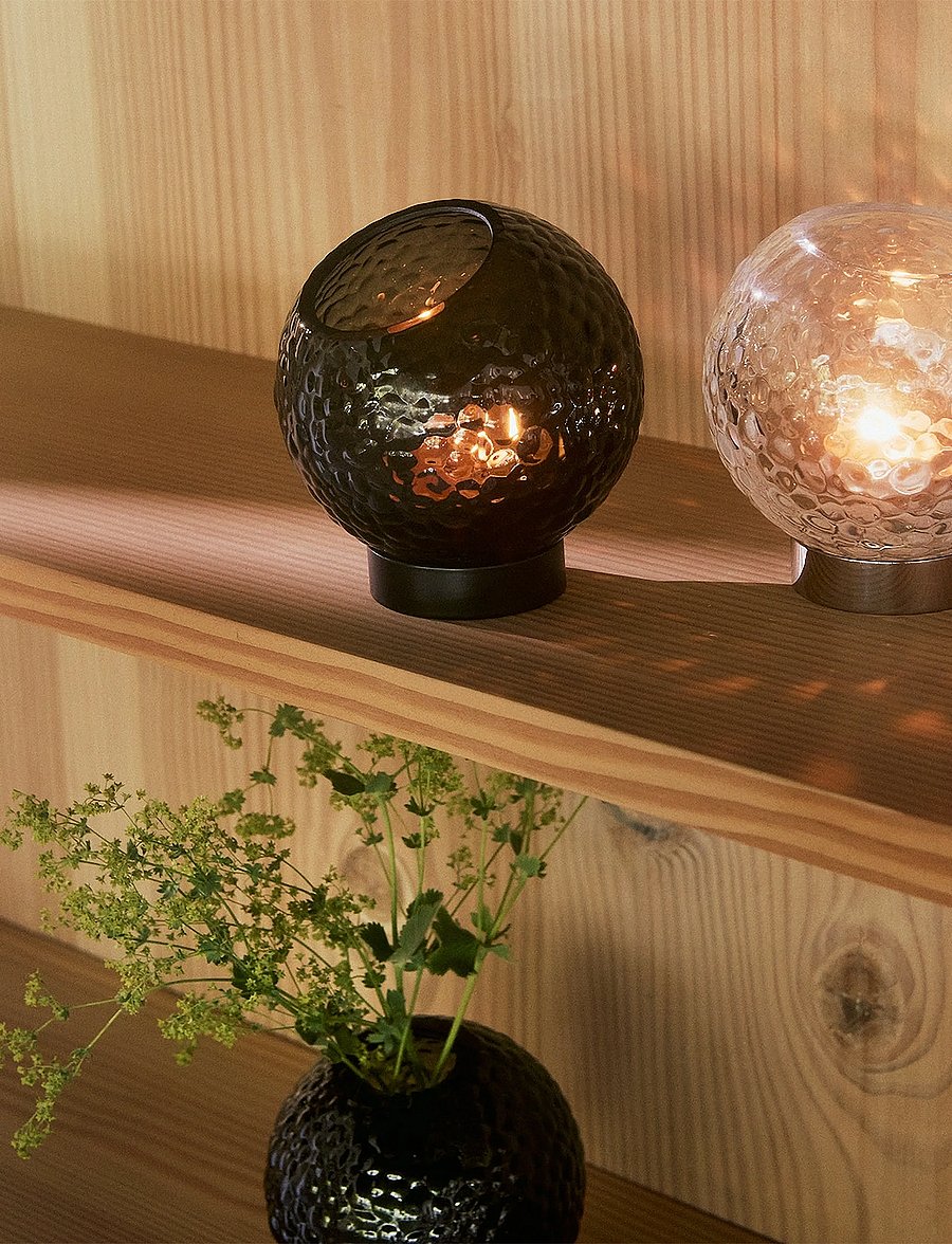 AYTM - GLOBE BUBBLES tealight w. stand - vaasid - black - 0