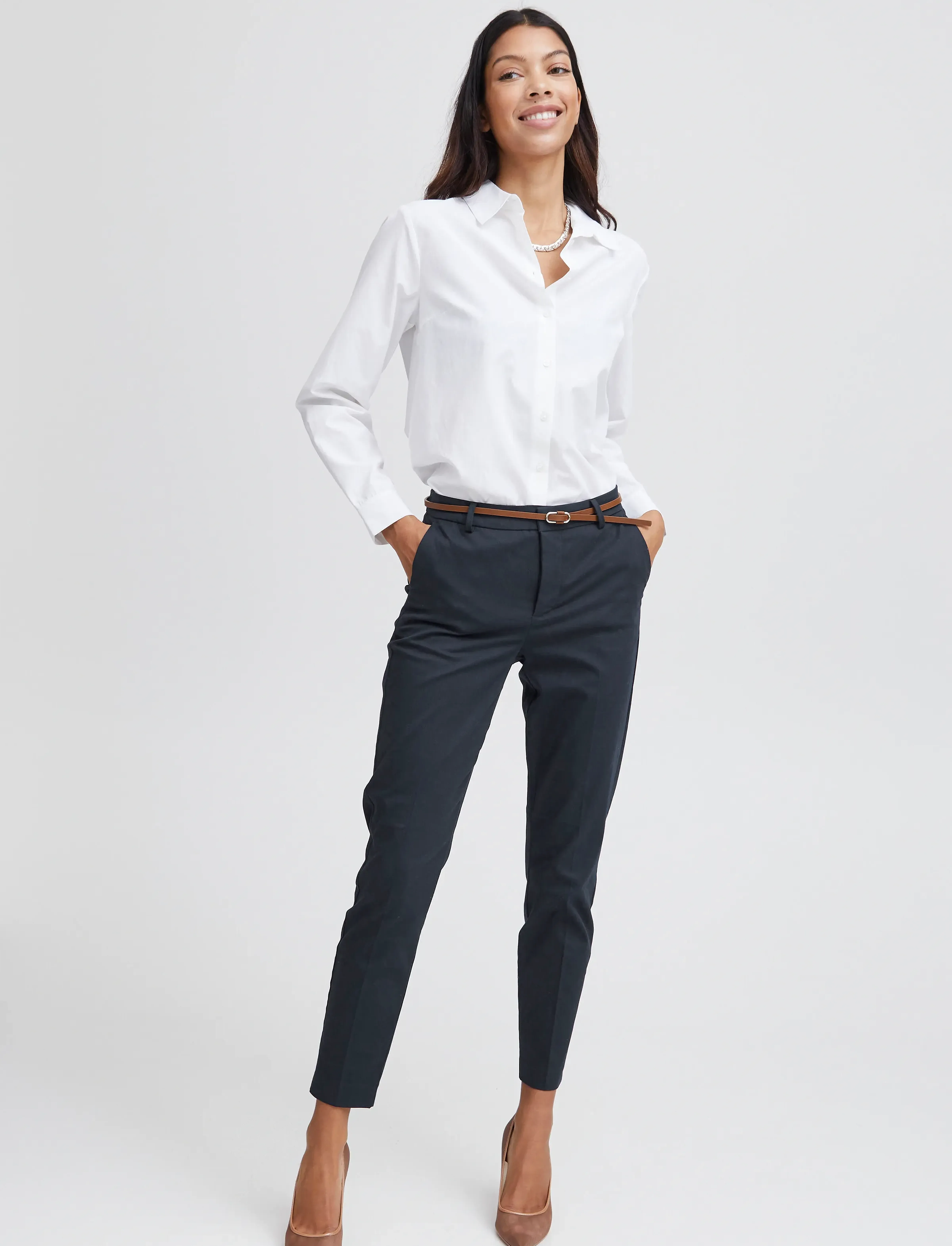 b.young Days cigaret pants 2 - - Kläder - COPENHAGEN NIGHT / navy
