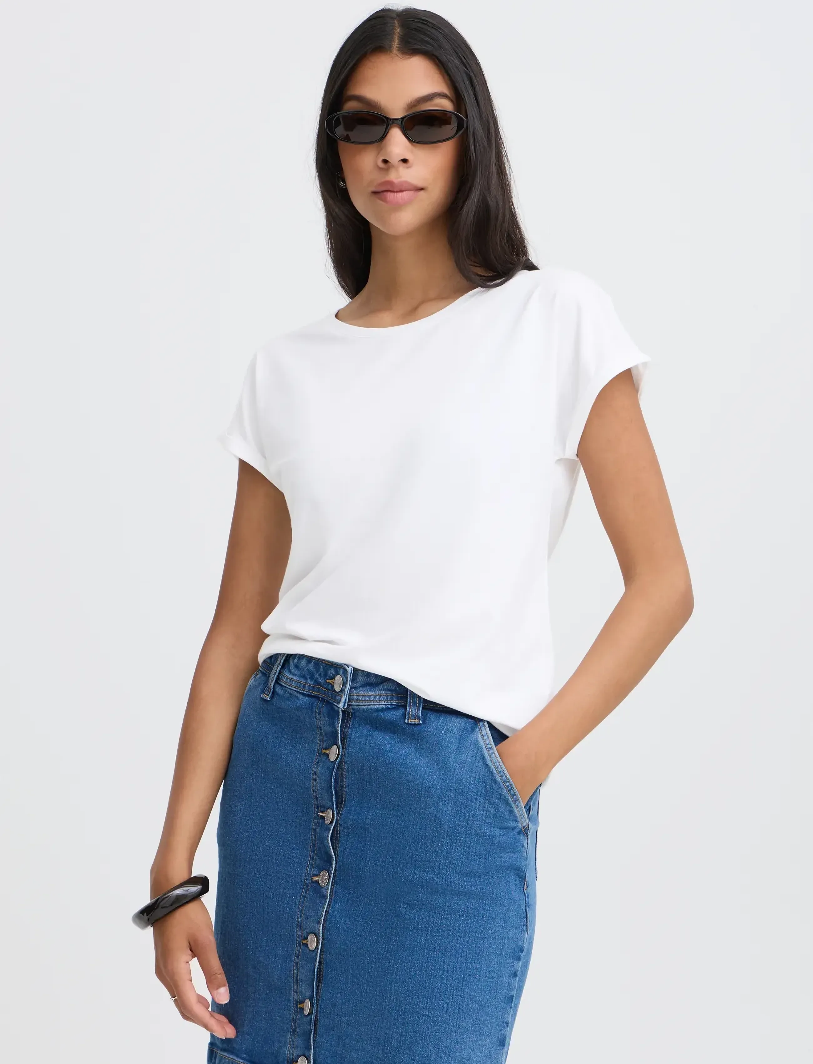 b.young - PAMILA TSHIRT - herbstliche kleidung - optical white - 5