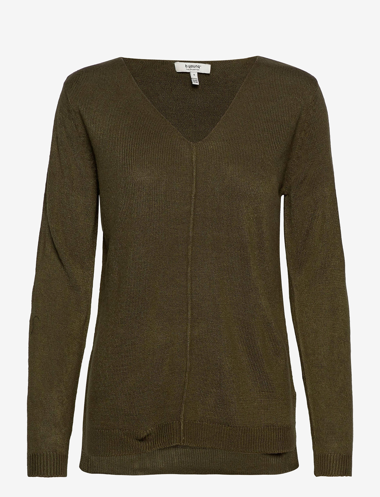 b.young - BYMALEA V NECK JUMPER - - olive night - 0