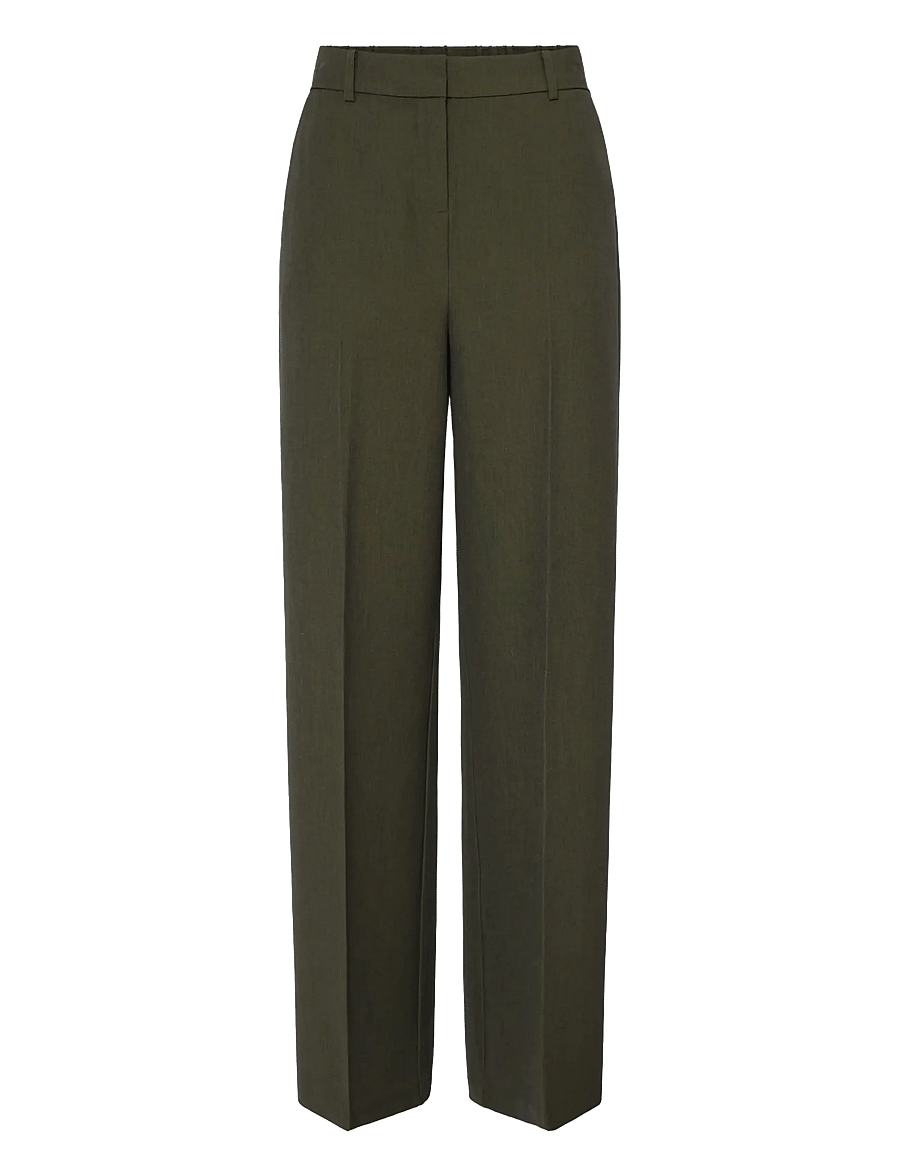 b.young - BYDANTA WIDE LEG PANTS 2 - bukser med brede ben - olive night melange - 1