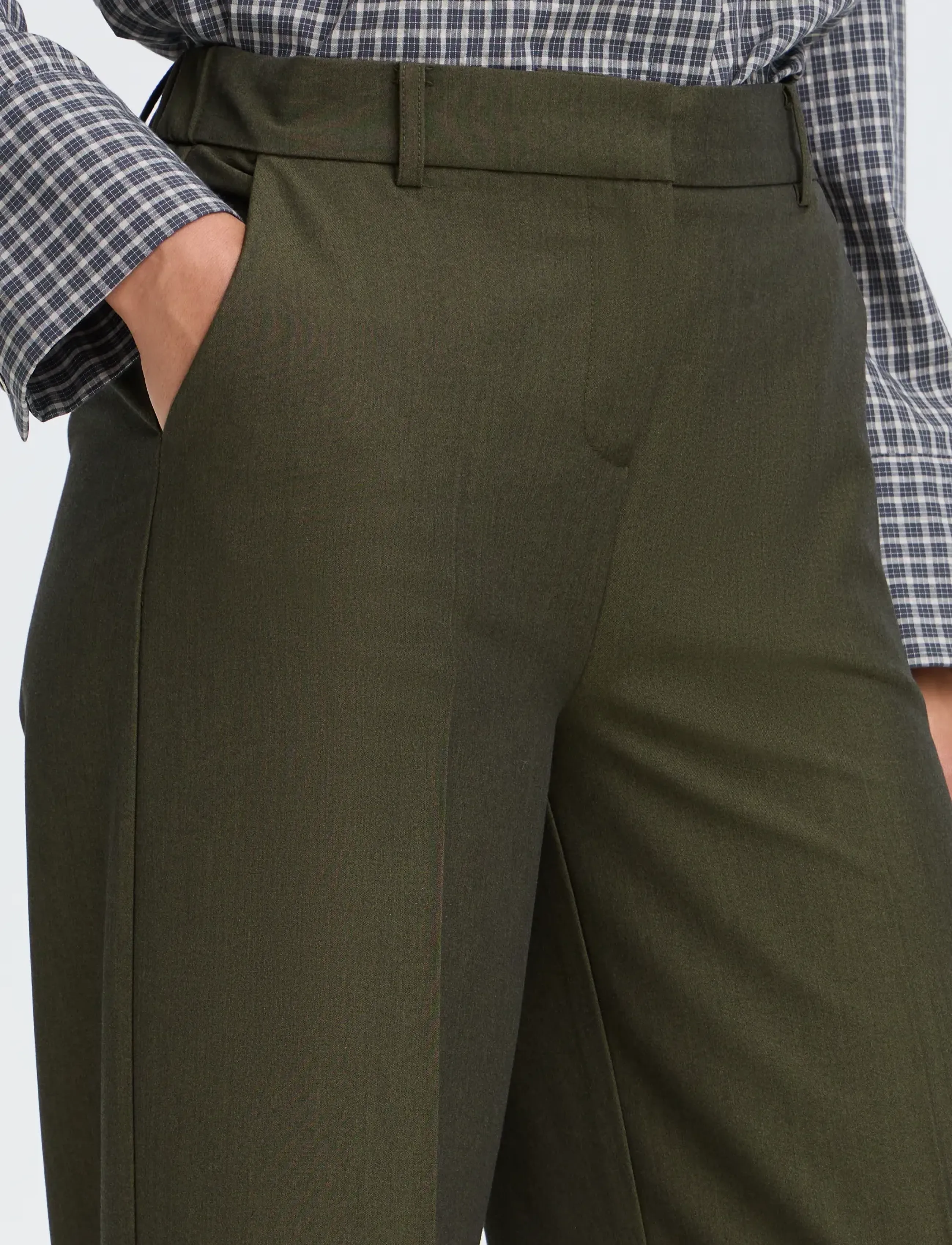 b.young - BYDANTA WIDE LEG PANTS 2 - bukser med brede ben - olive night melange - 4