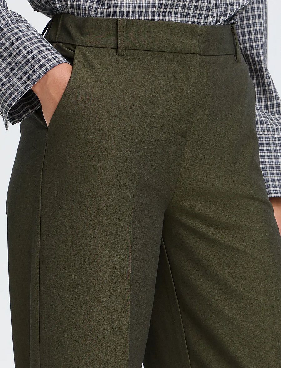 b.young - BYDANTA WIDE LEG PANTS 2 - bukser med brede ben - olive night melange - 4