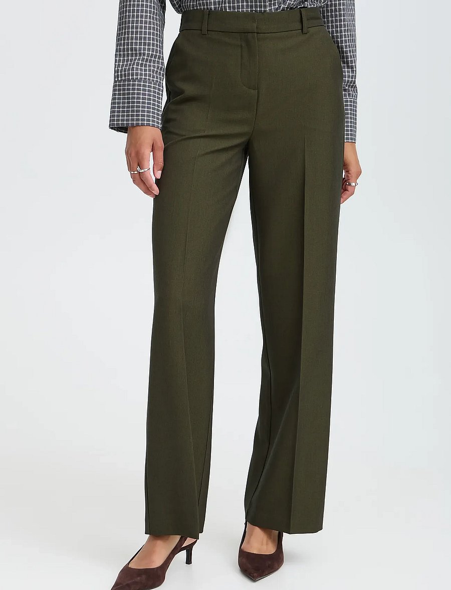 b.young - BYDANTA WIDE LEG PANTS 2 - bukser med brede ben - olive night melange - 5