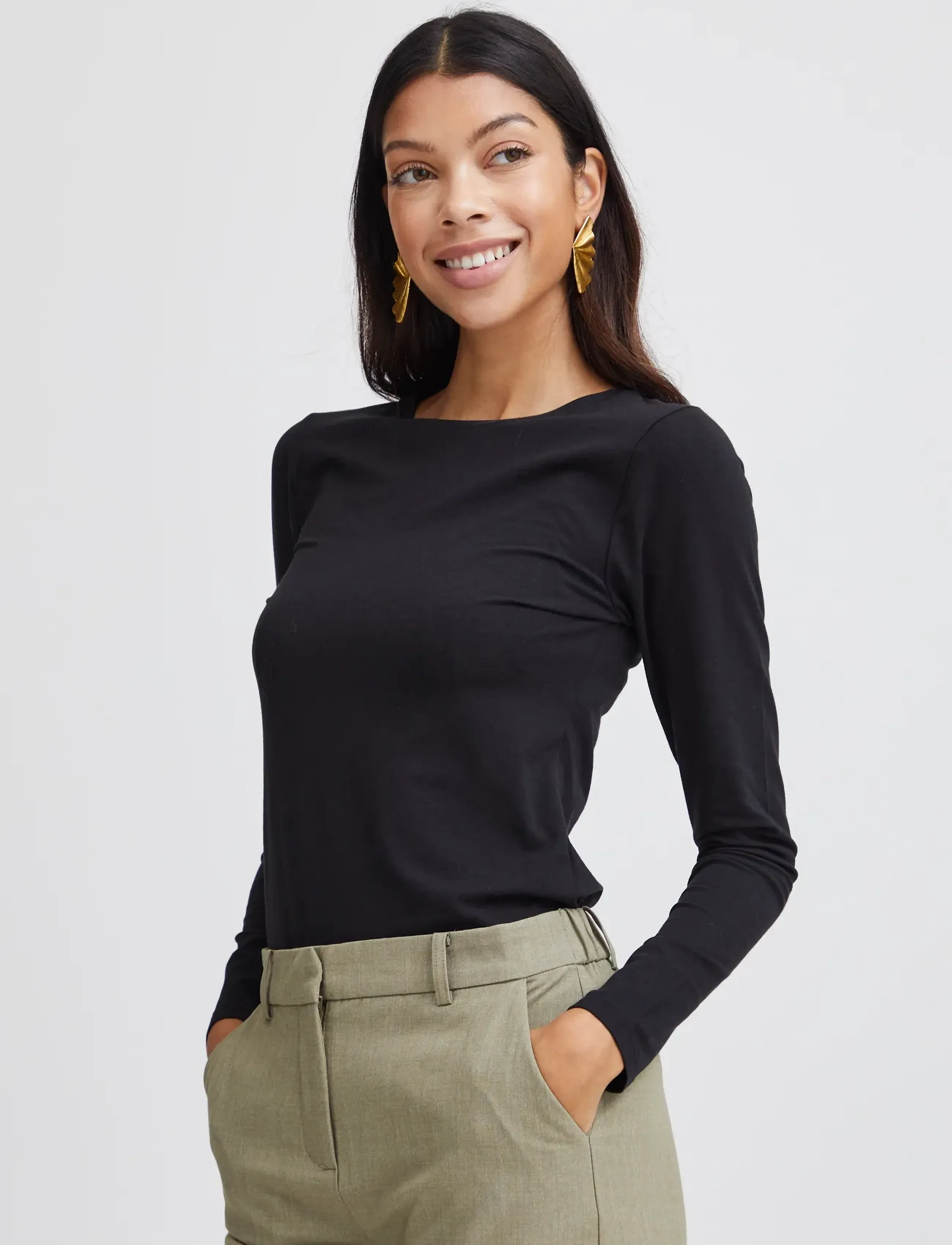 b.young - BYPAMILA LS TSHIRT - langerma toppar - black - 5