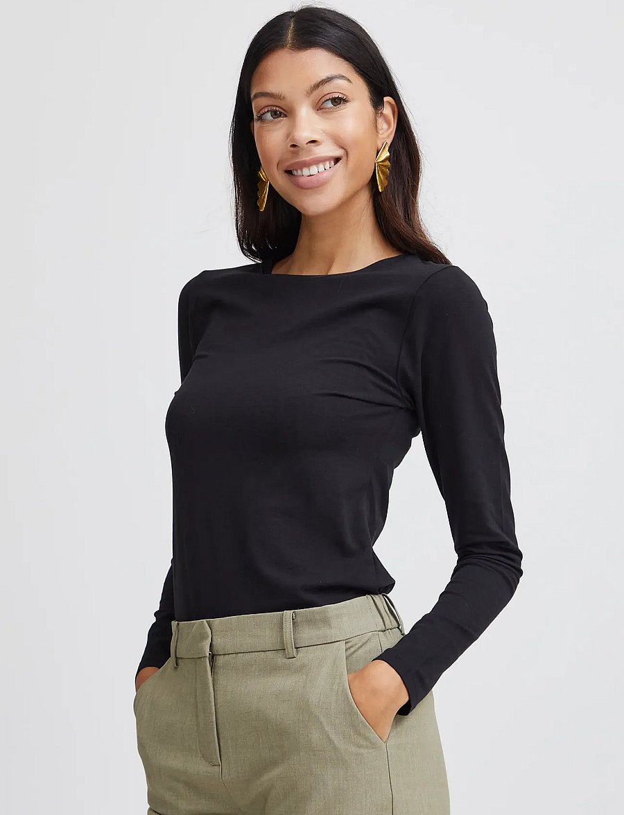 b.young - BYPAMILA LS TSHIRT - långärmade toppar - black - 5