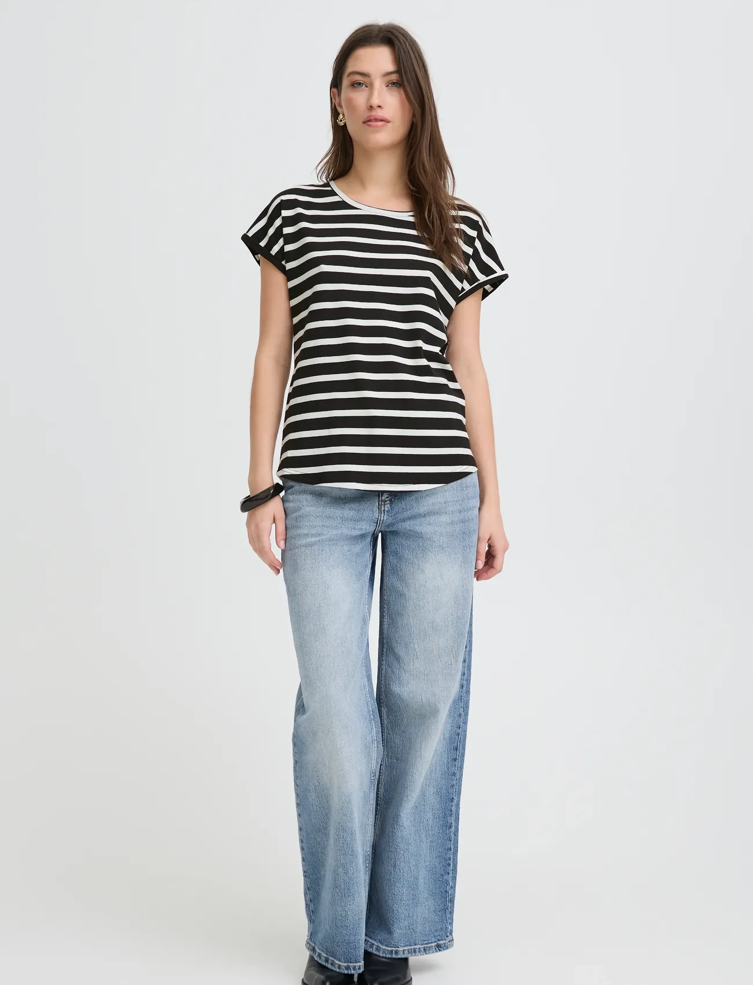 b.young - BYPAMILA ONECK TSHIRT - off white mix - 4