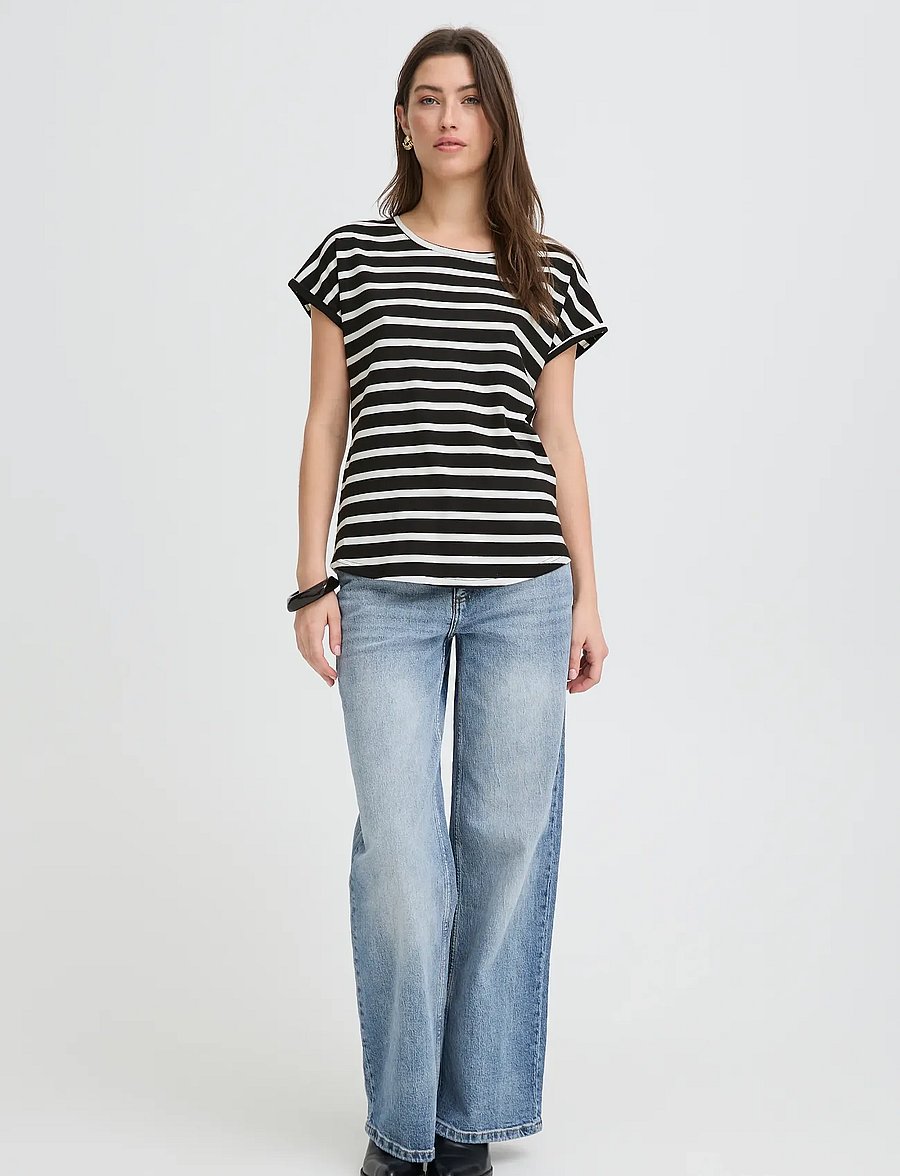 b.young - BYPAMILA ONECK TSHIRT - off white mix - 4