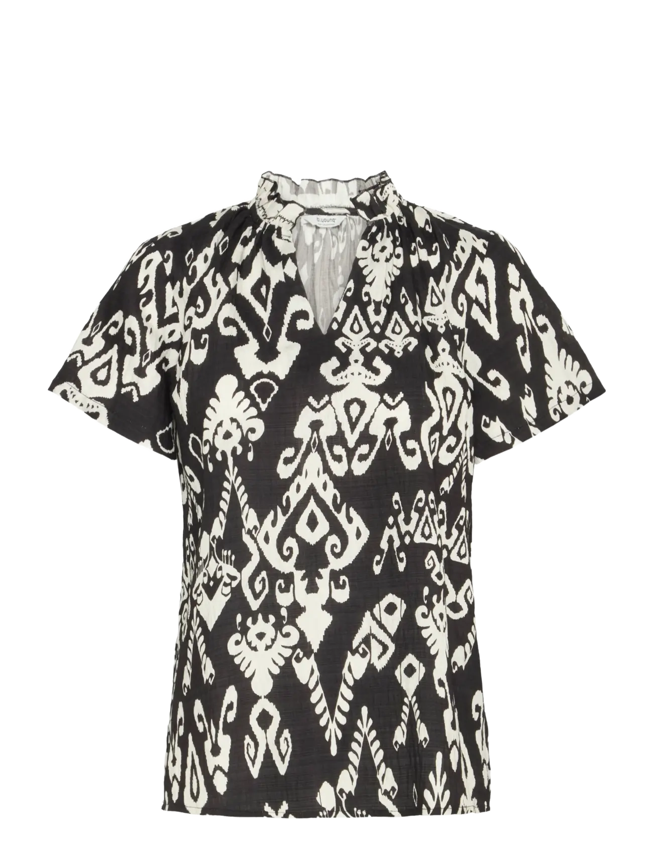 b.young BYJASMINA VNECK BLOUSE - - Tøj - BLACK ETH MIX / black