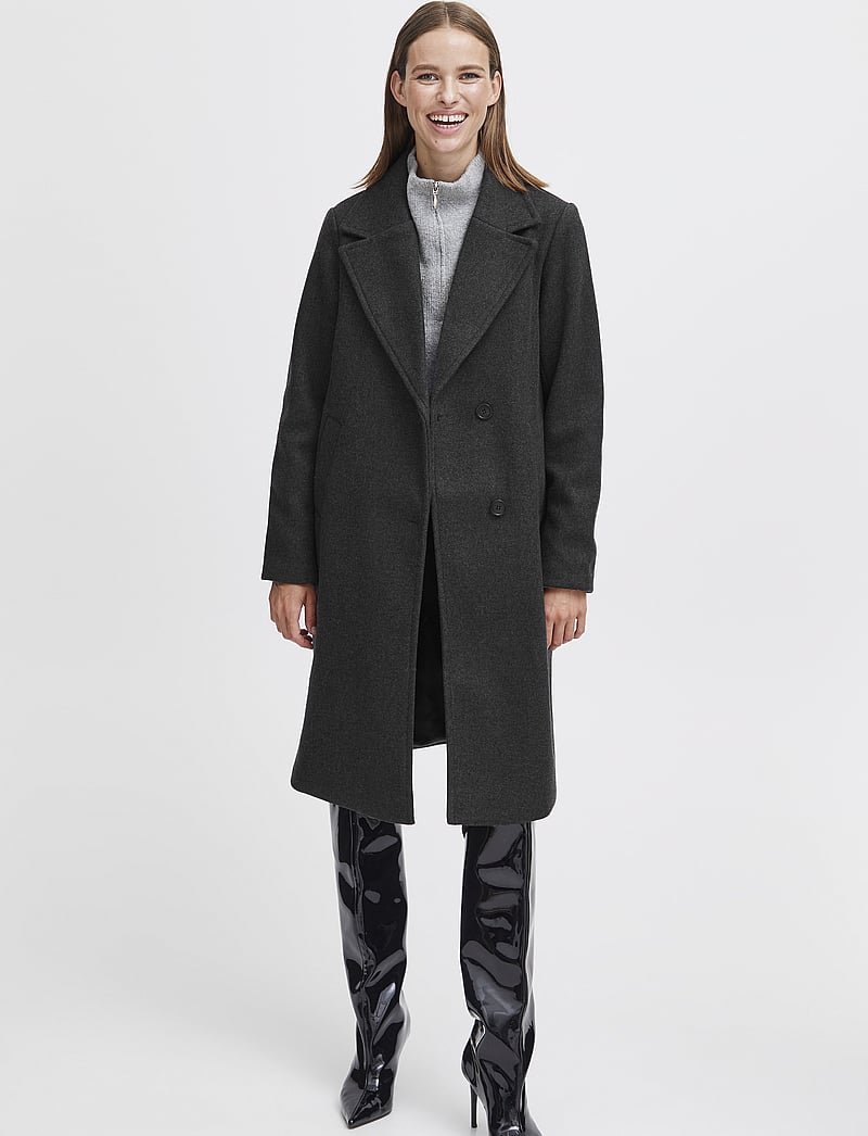 b.young - BYCILIA COAT 3 - - mäntel - black melange - 0