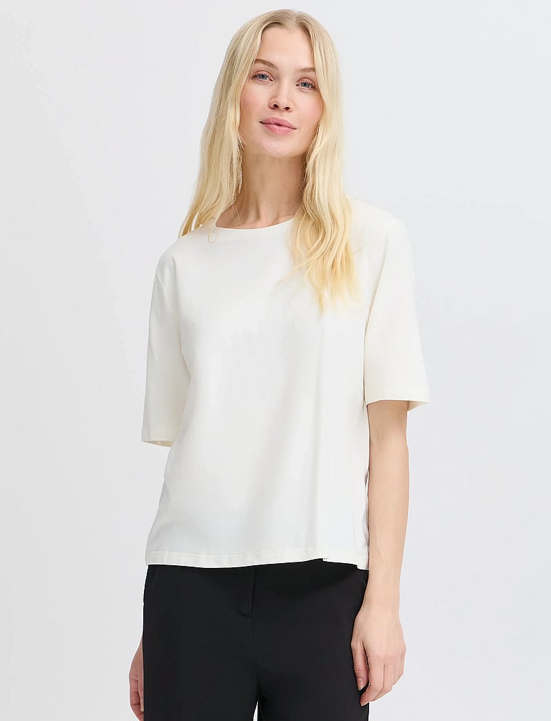 b.young - BYPAMILA HALF SL TSHIRT 2 - - t-shirts - off white - 4
