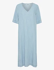 b.young - BYLANA VNECK DRESS 2 - - denim dresses - ligth blue denim - 0