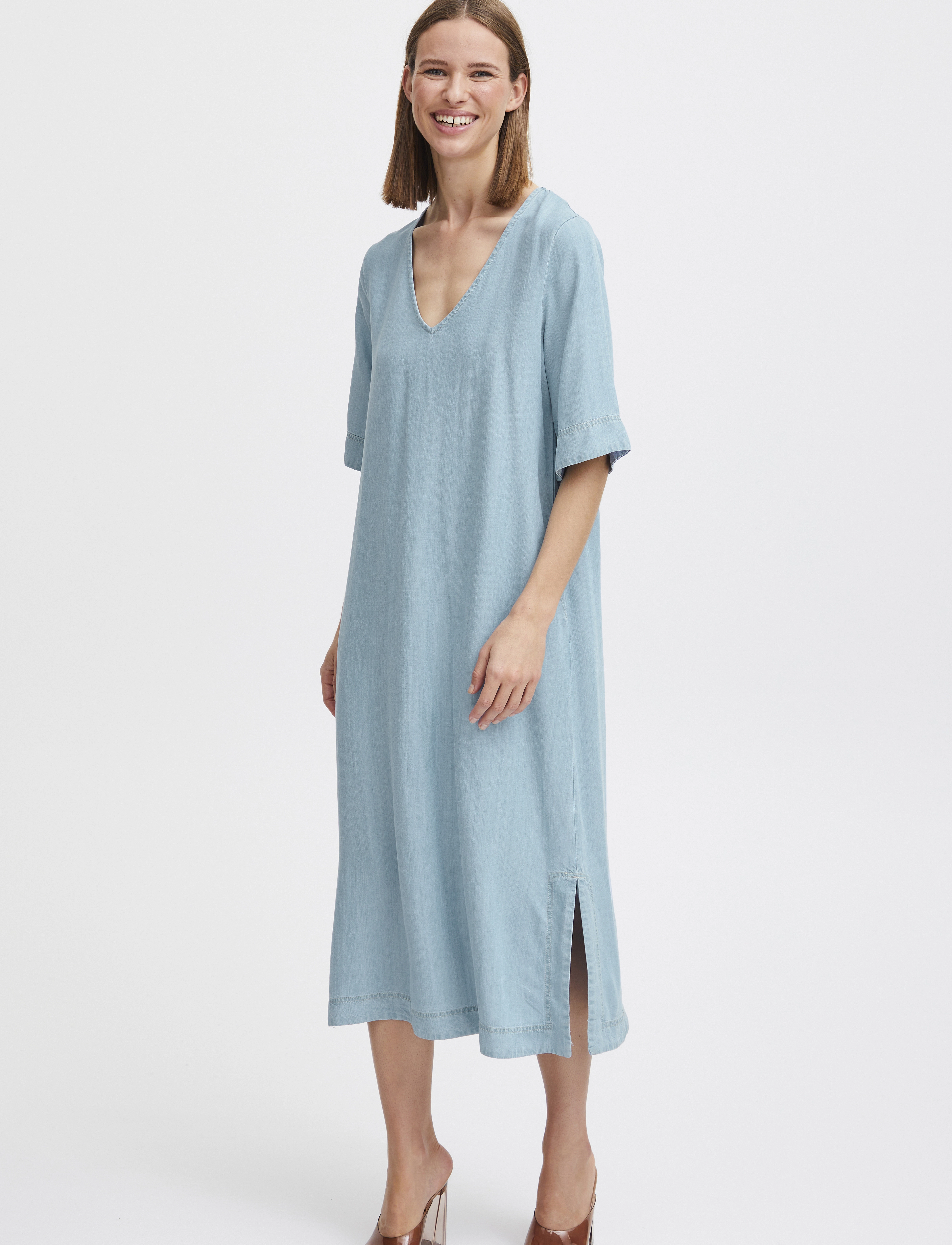 b.young BYLANA VNECK DRESS 2 - - Kleidid - LIGTH BLUE DENIM / blue