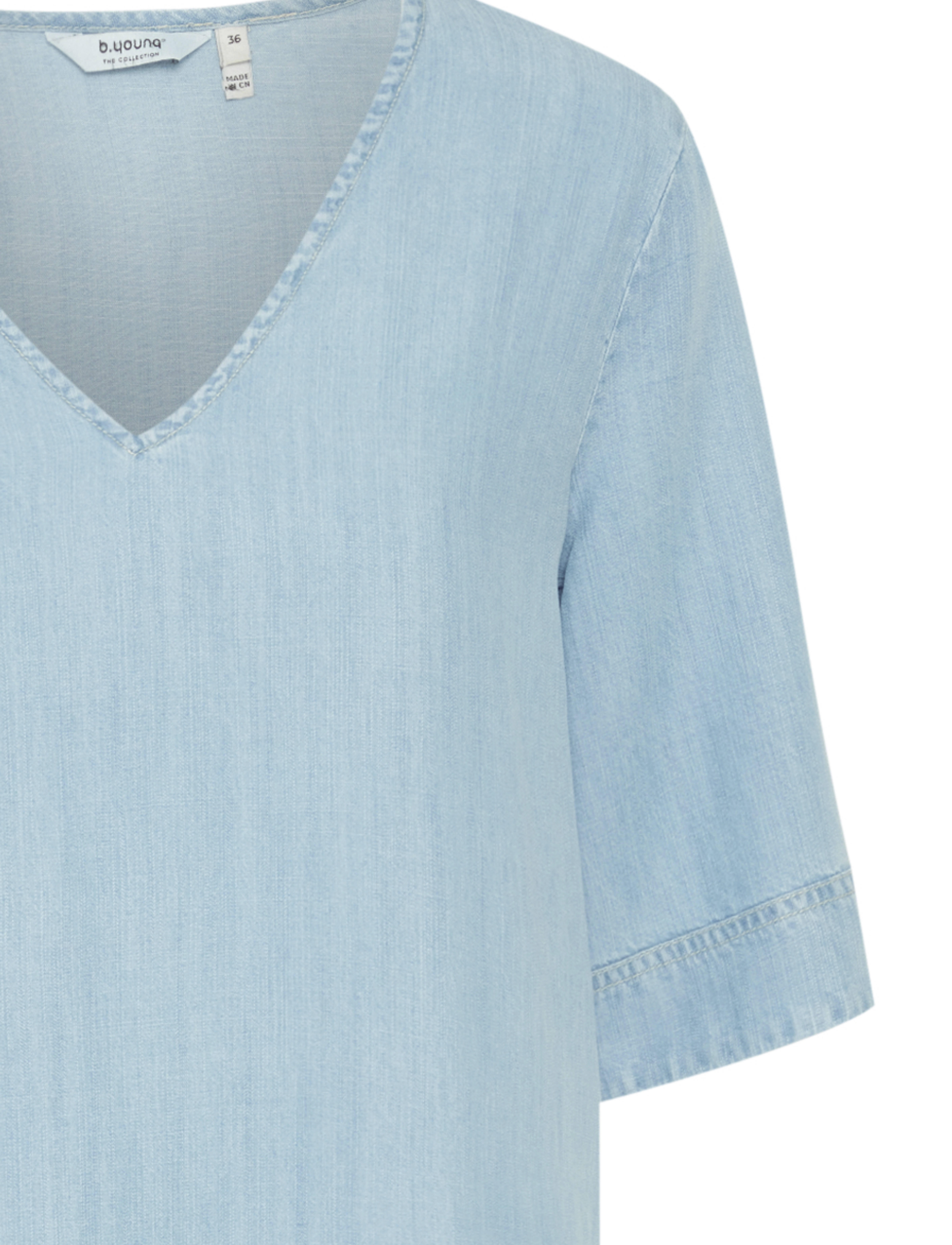 b.young - BYLANA VNECK DRESS 2 - - denimkjoler - ligth blue denim - 4