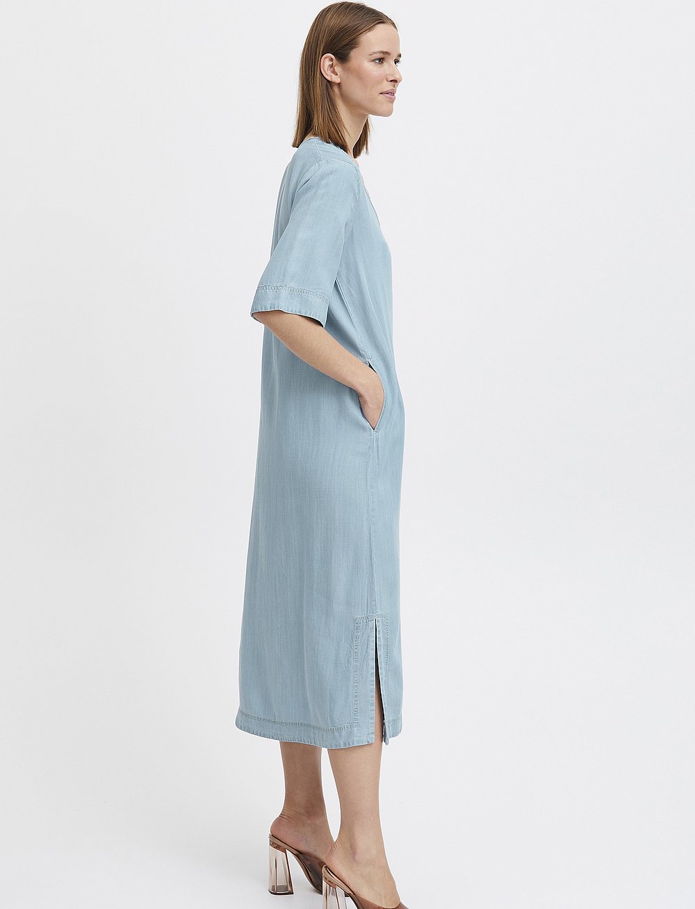 b young denim dress B. Young Kosmo Shirt Dres, Light Blue Denim