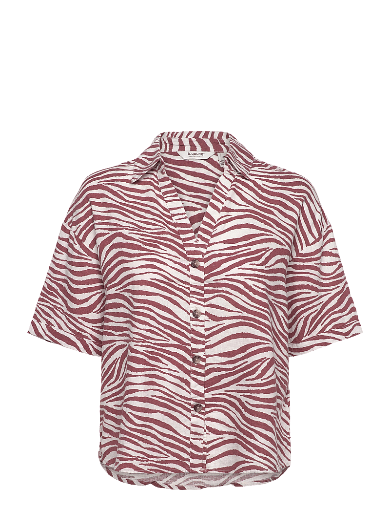 b.young - BYFALAKKA SS SHIRT - - linen shirts - animal light mahogany mix - 0