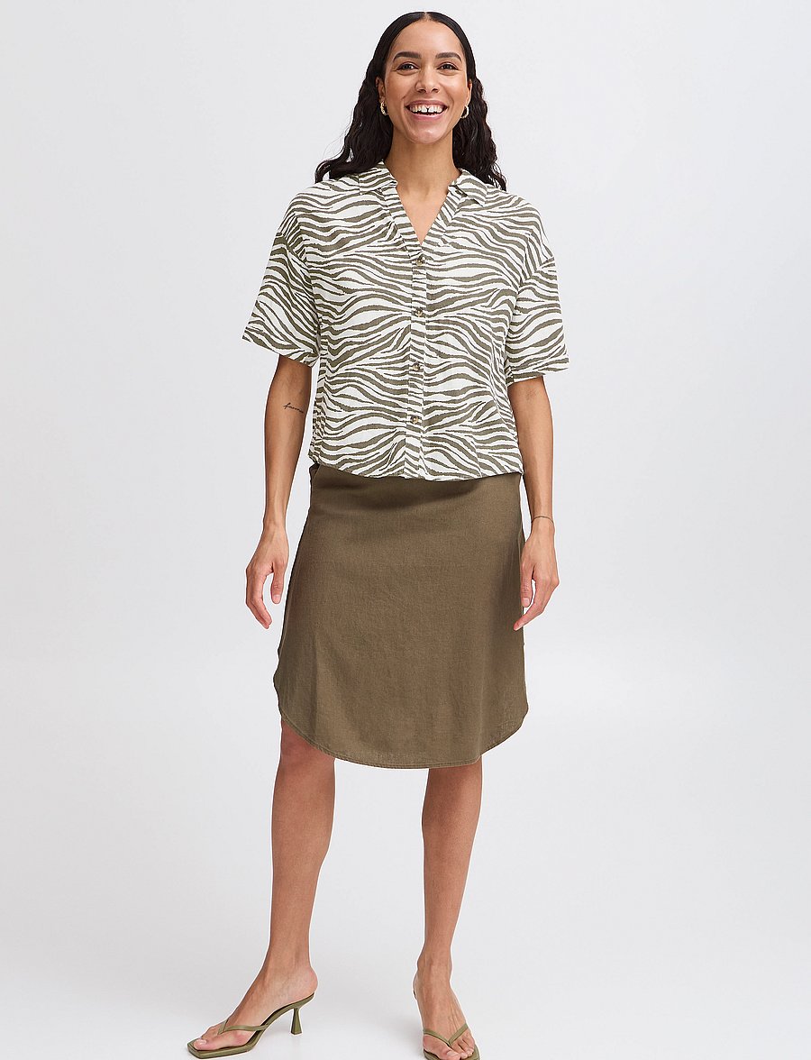 b.young - BYFALAKKA SS SHIRT - - linen shirts - animal kalamata mix - 5