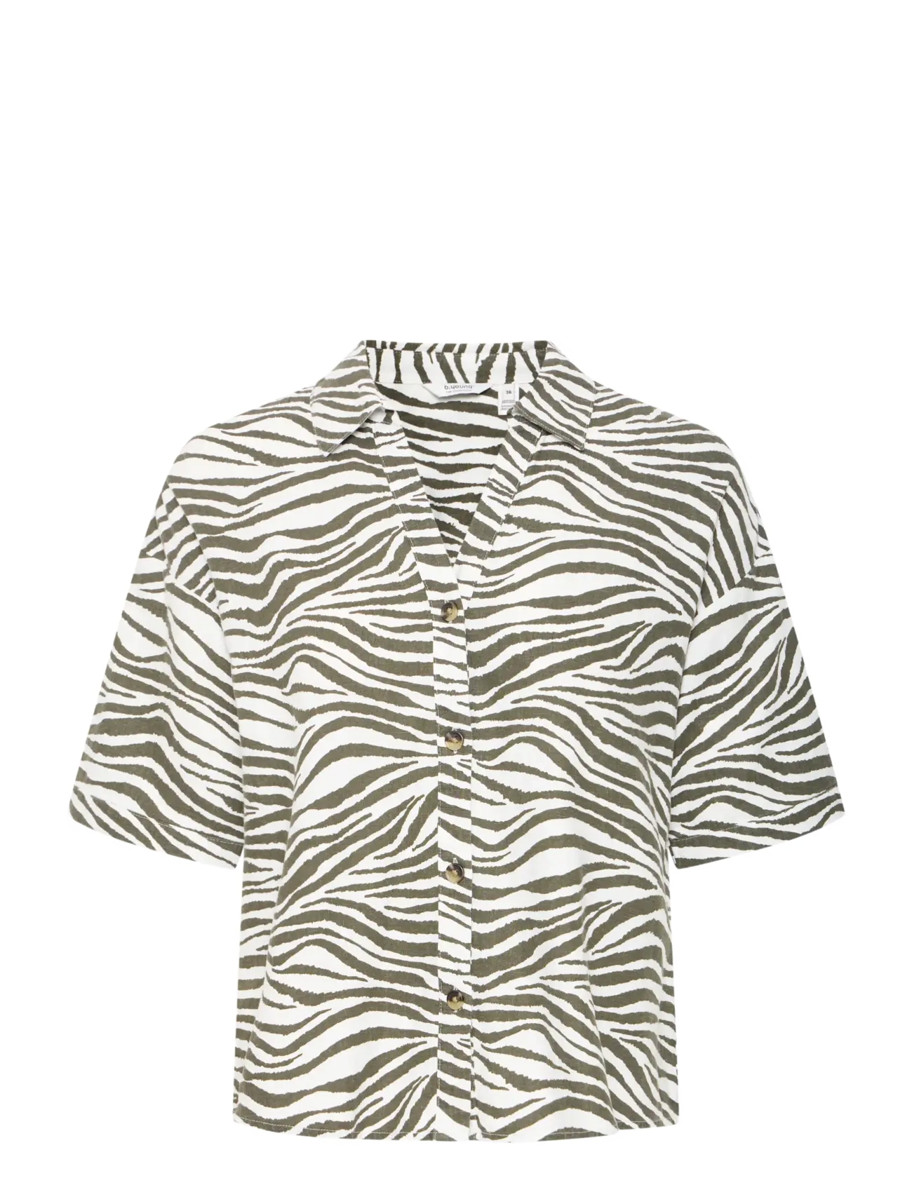 b.young BYFALAKKA SS SHIRT - - b.young - ANIMAL KALAMATA MIX / green
