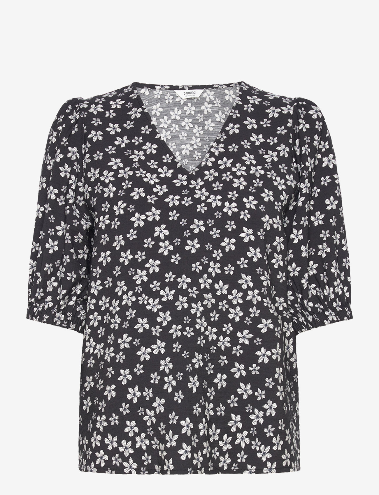 b.young - BYIBANO V BLOUSE - - kortærmede bluser - blck flowers mix - 0