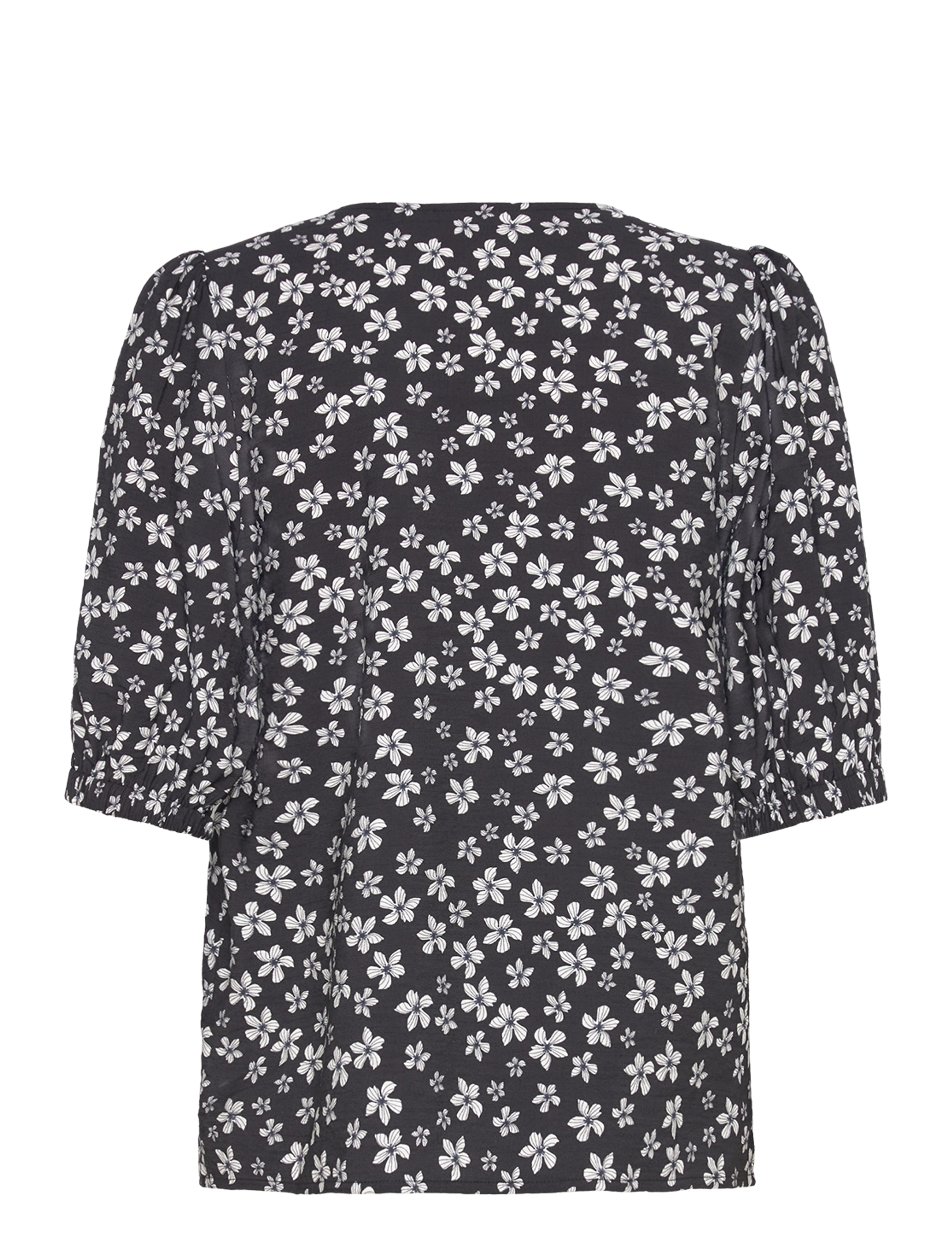 b.young - BYIBANO V BLOUSE - - lühikeste varrukatega pluusid - blck flowers mix - 1