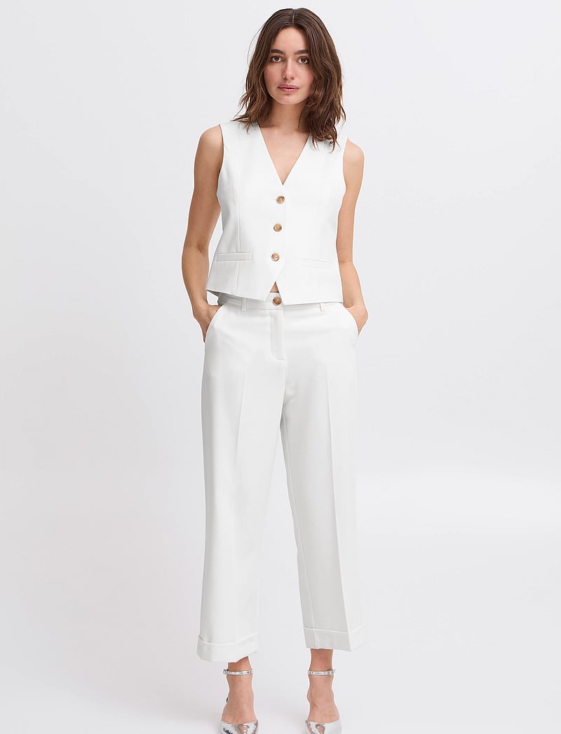 b.young - BYDECERI CUFF PANTS - - culotte püksid - marshmallow - 0