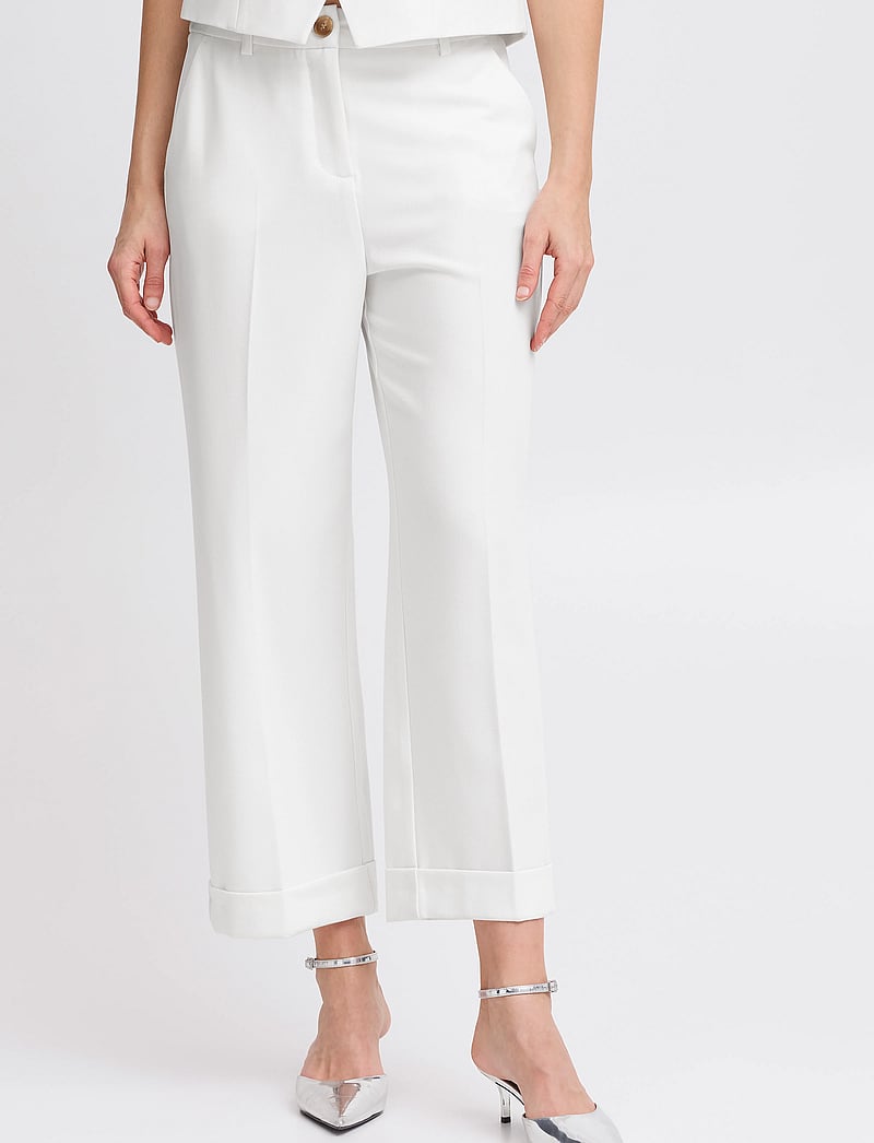 b.young - BYDECERI CUFF PANTS - - culotte püksid - marshmallow - 4