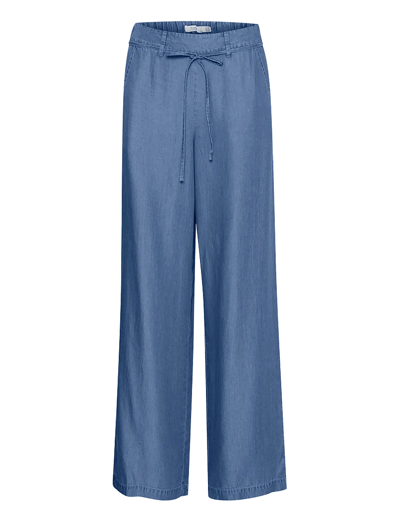 b.young - BYKOSMO WIDE PANTS - - hosen mit weitem bein - mid blue denim - 1