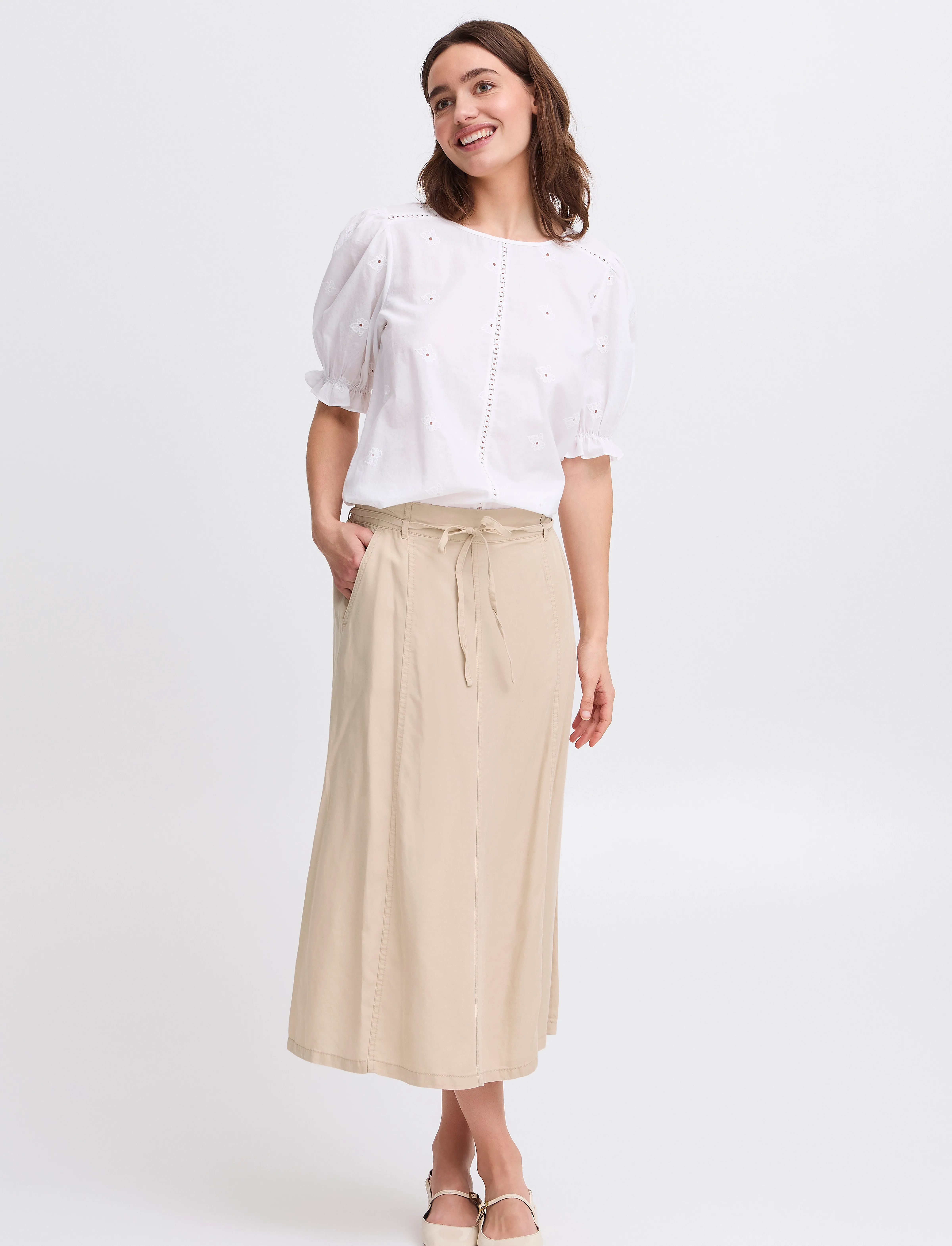 b.young - BYKOSMO WIDE SKIRT - - midi-röcke - humus - 0