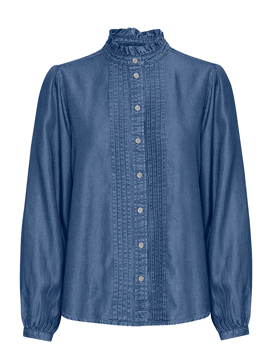 b.young - BYKOSMO SHIRT - - langärmlige hemden - mid blue denim - 1