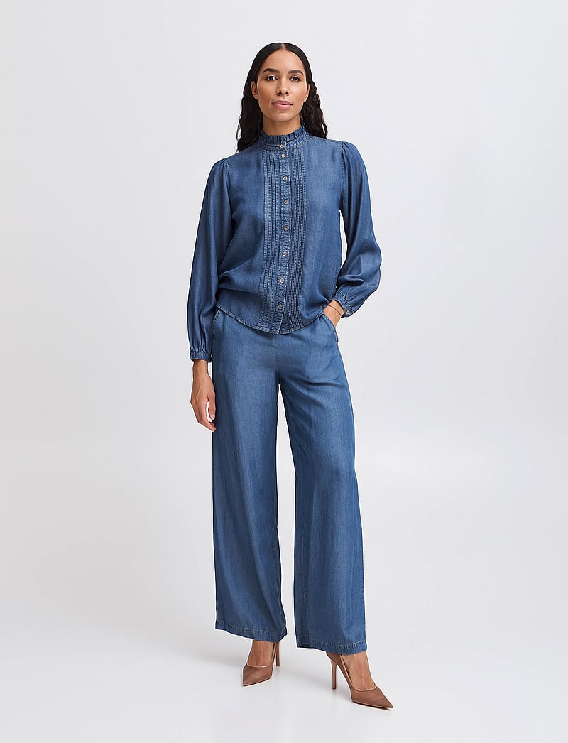 b.young - BYKOSMO SHIRT - - langärmlige hemden - mid blue denim - 0