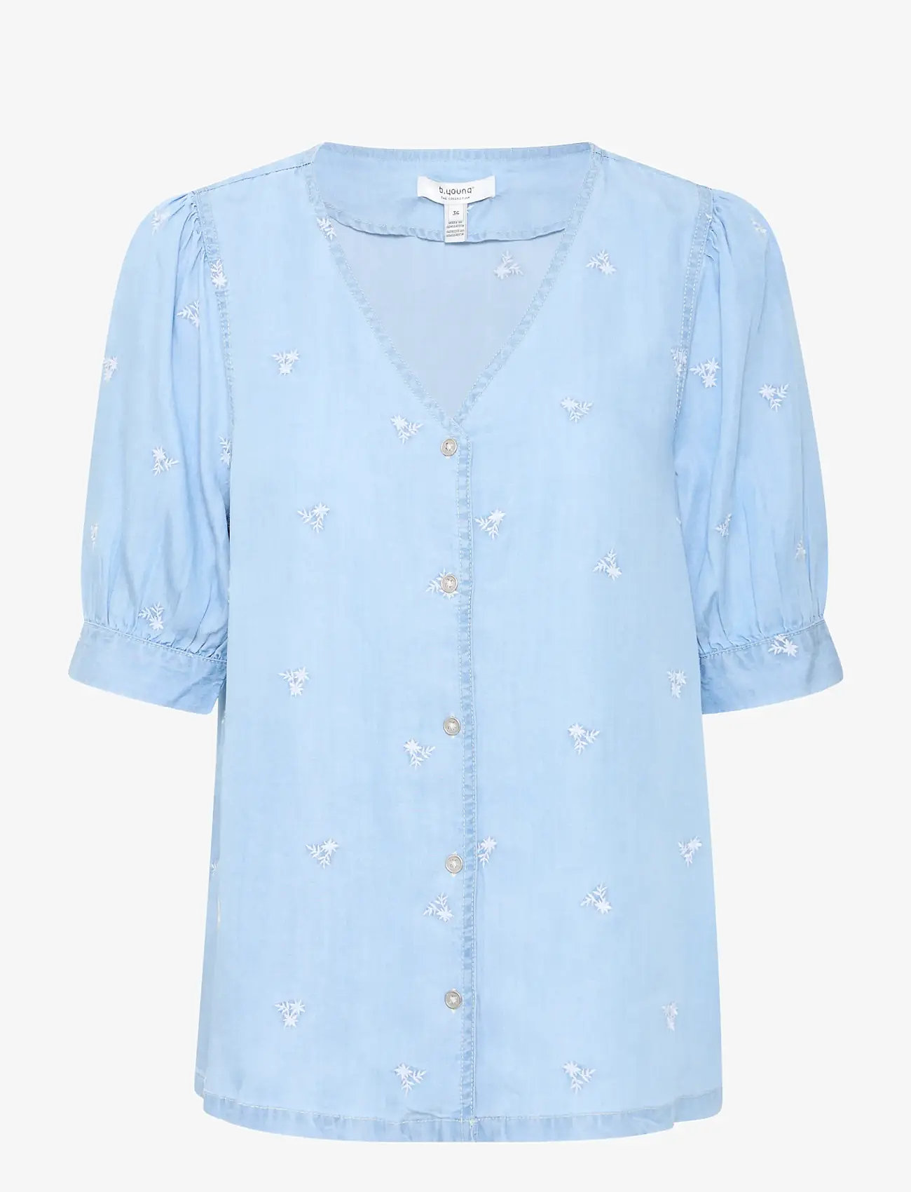 b.young - BYKOSMO V SHIRT - - kortærmede skjorter - light blue denim flower - 0