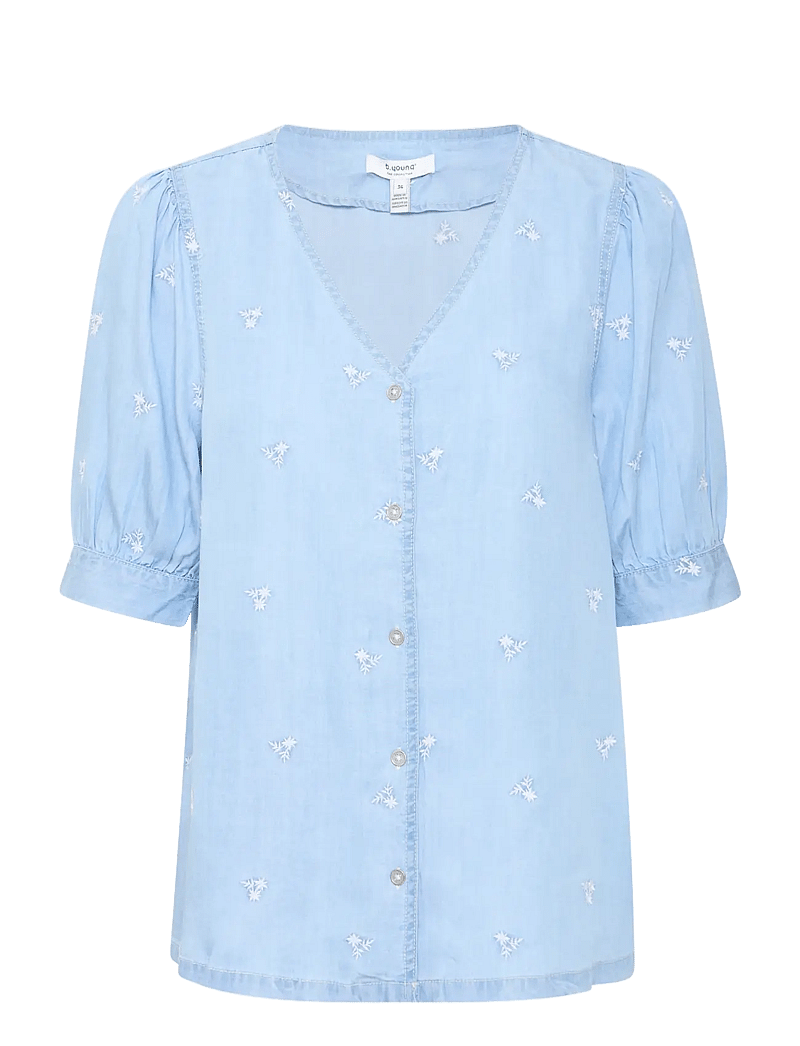 b.young - BYKOSMO V SHIRT - - short-sleeved shirts - light blue denim flower - 1
