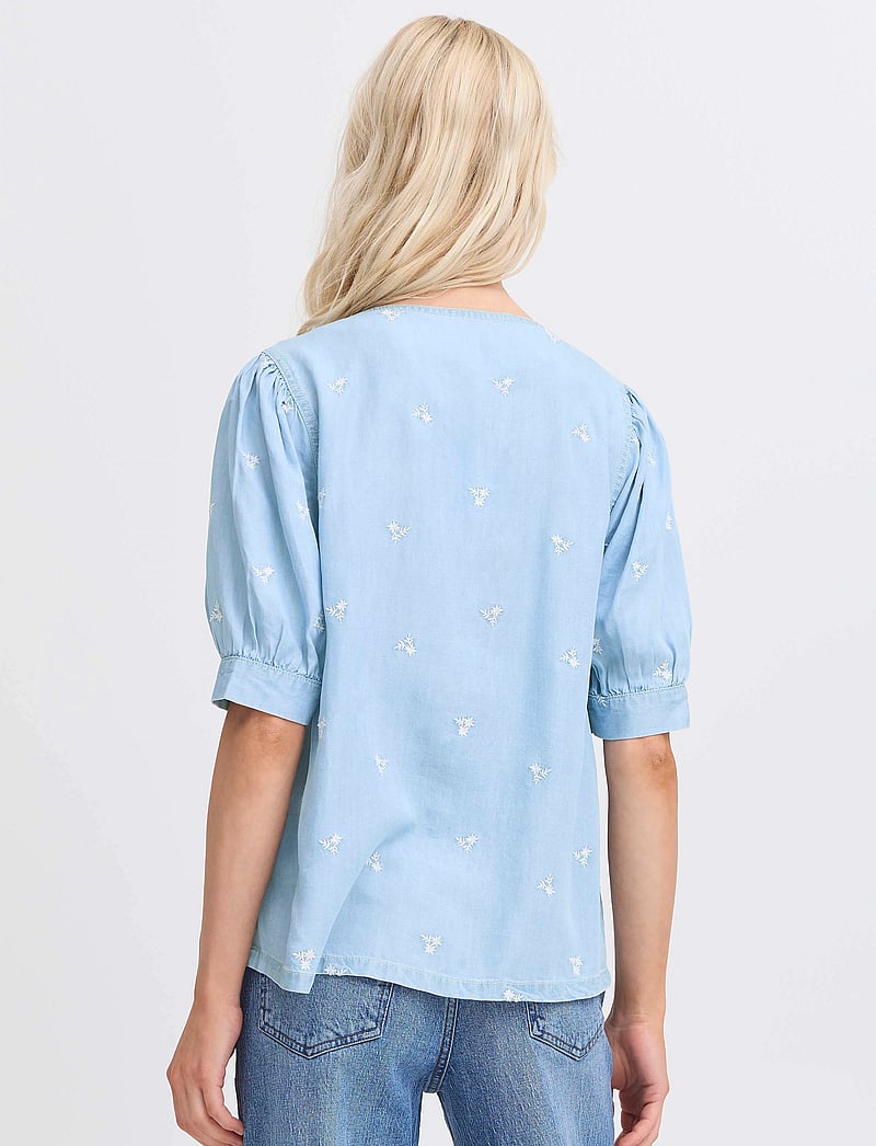 b.young - BYKOSMO V SHIRT - - short-sleeved shirts - light blue denim flower - 3