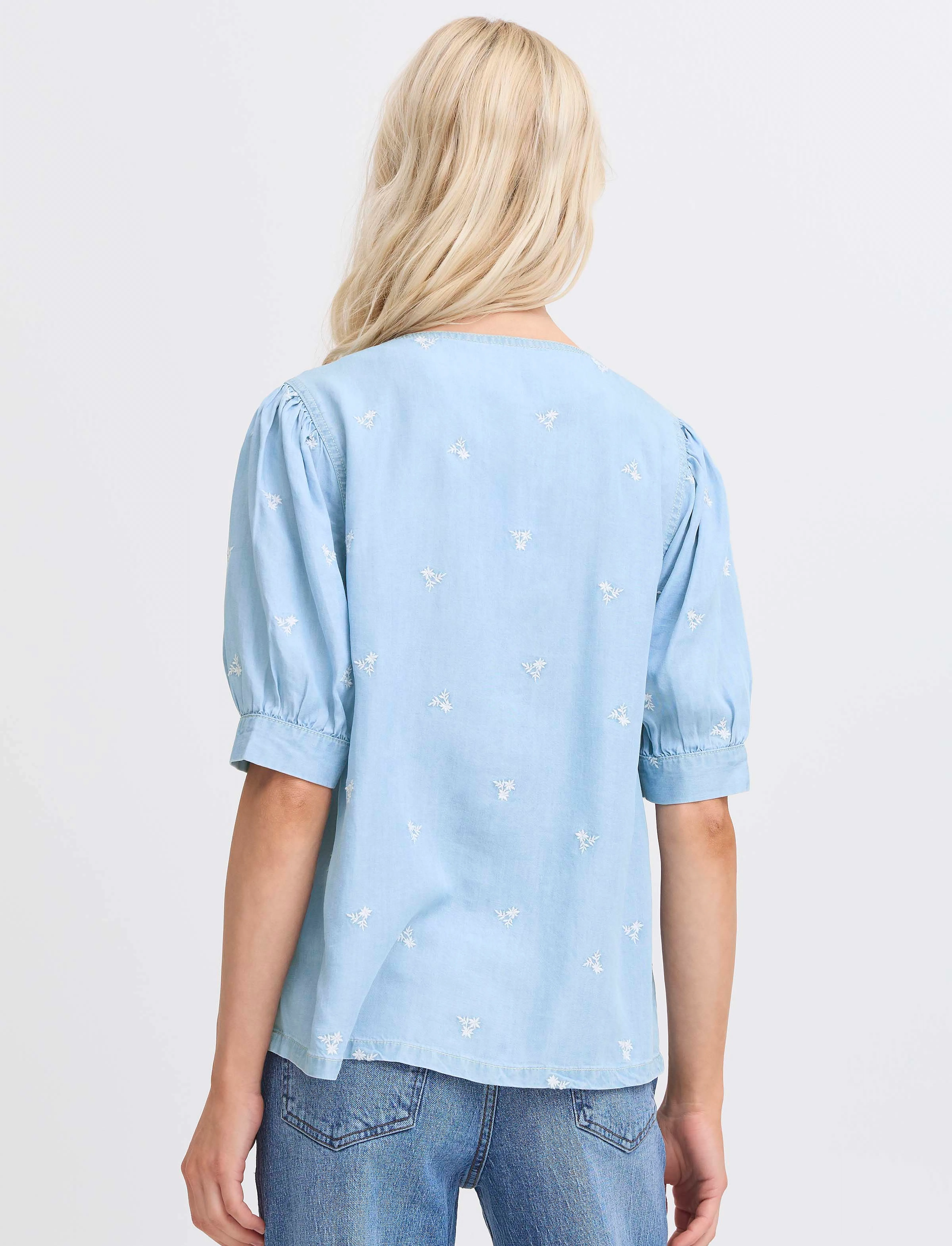 b.young - BYKOSMO V SHIRT - - light blue denim flower - 3
