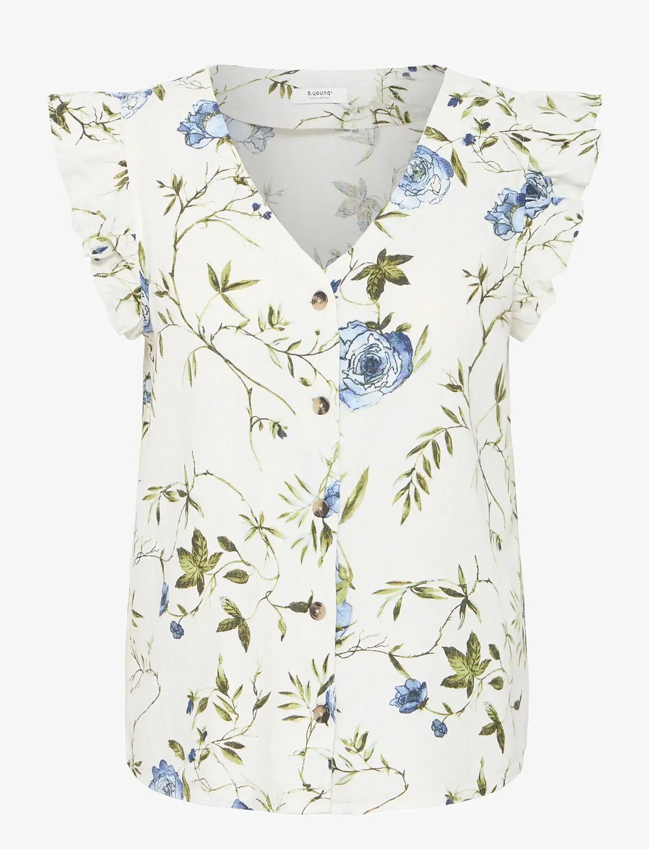 b.young - BYFALAKKA RUFFLE SHIRT - - hørskjorter - marshmallow rose mix - 0