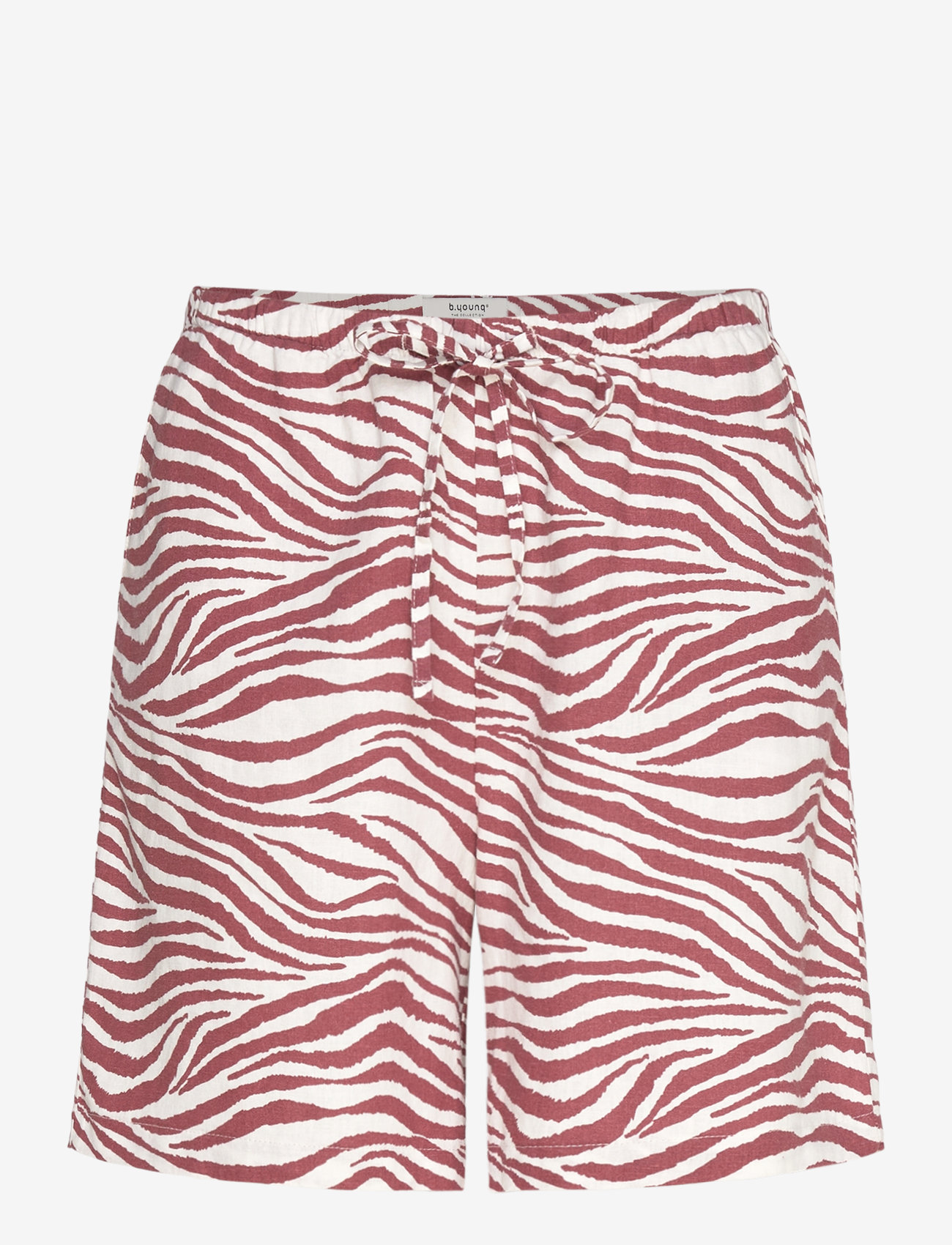b.young - BYFALAKKA SHORTS 3 - - linneshorts - animal light mahogany mix - 0