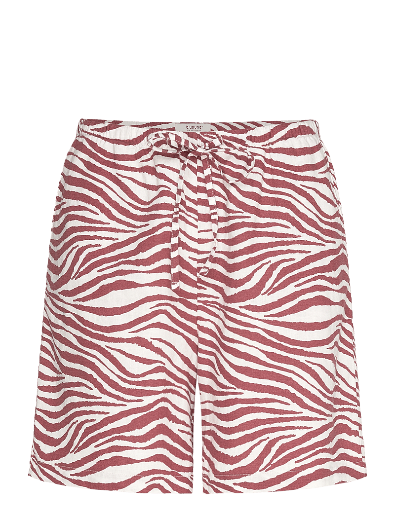 b.young - BYFALAKKA SHORTS 3 - - linneshorts - animal light mahogany mix - 0