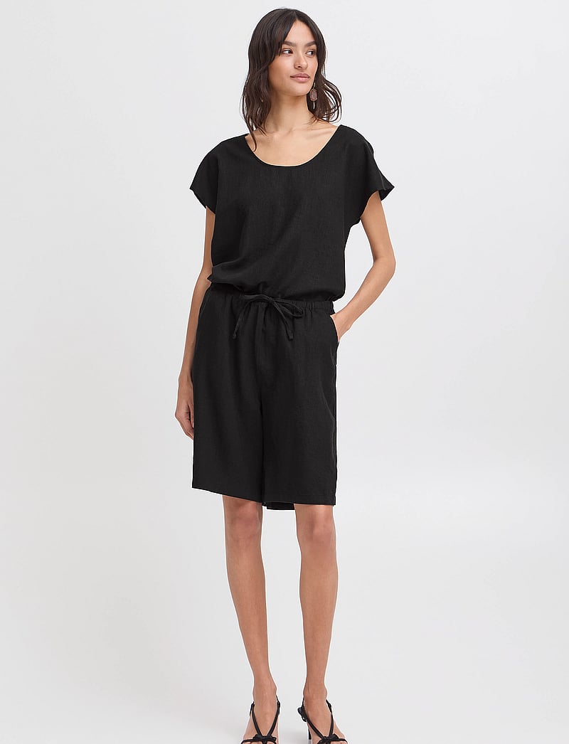 b.young - BYFALAKKA LONG SHORTS 2 - - leinen-shorts - black - 0