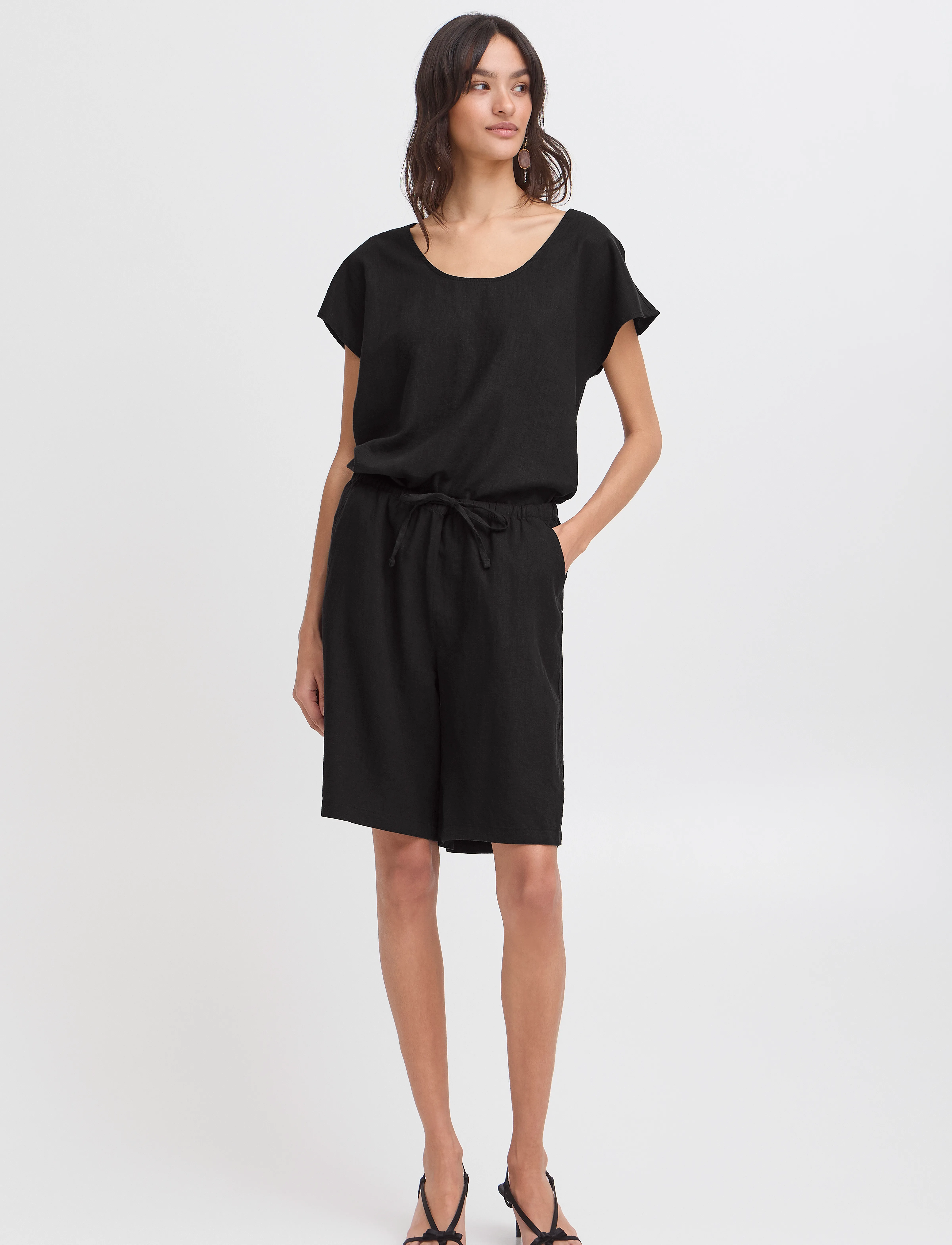 b.young - BYFALAKKA LONG SHORTS 2 - - black - 0