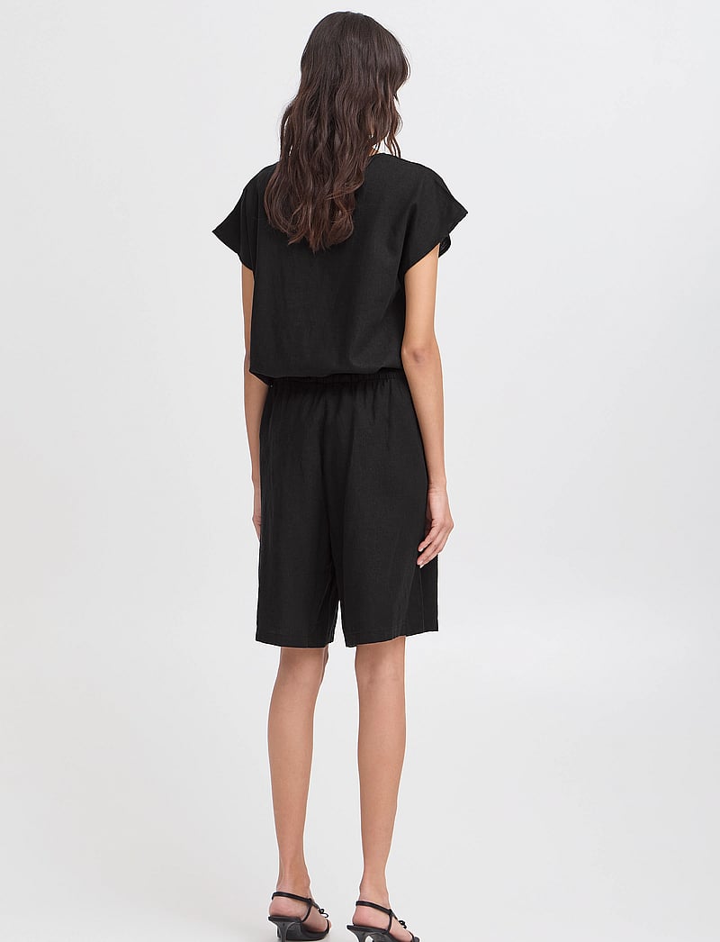 b.young - BYFALAKKA LONG SHORTS 2 - - leinen-shorts - black - 3